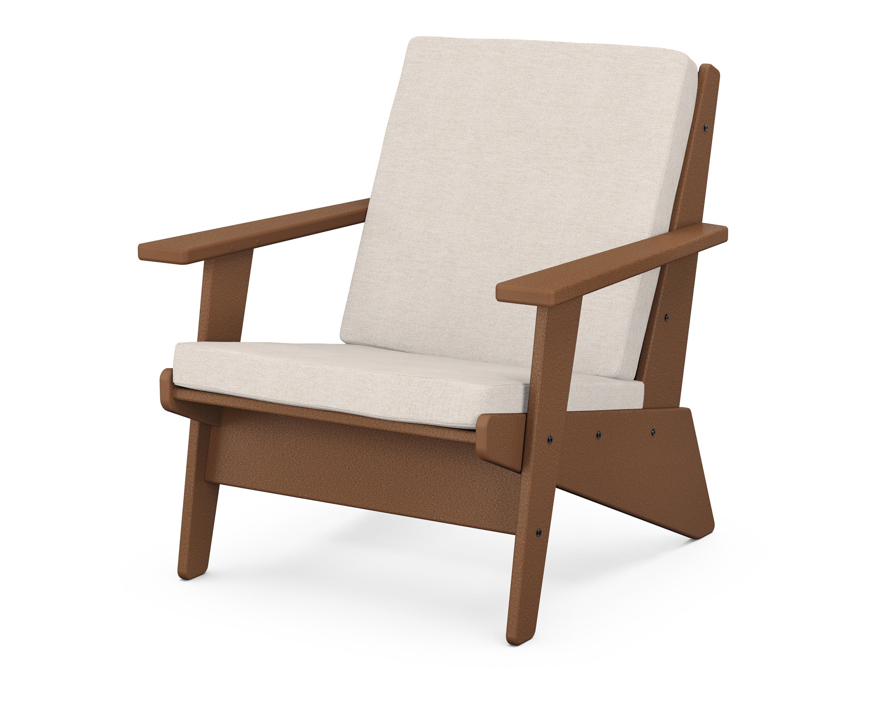 POLYWOOD® Riviera Modern Lounge Chair in Teak / Nuance Cloud