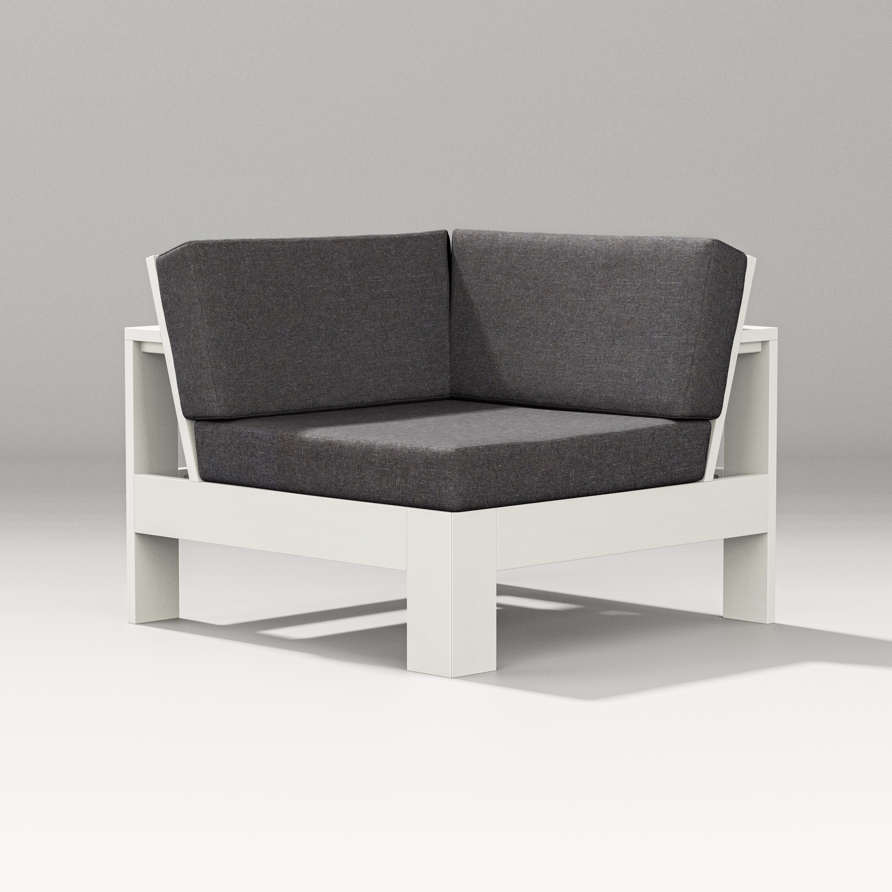 PW Designer Series Latitude Modular Corner Chair in Vintage White / Ash Charcoal