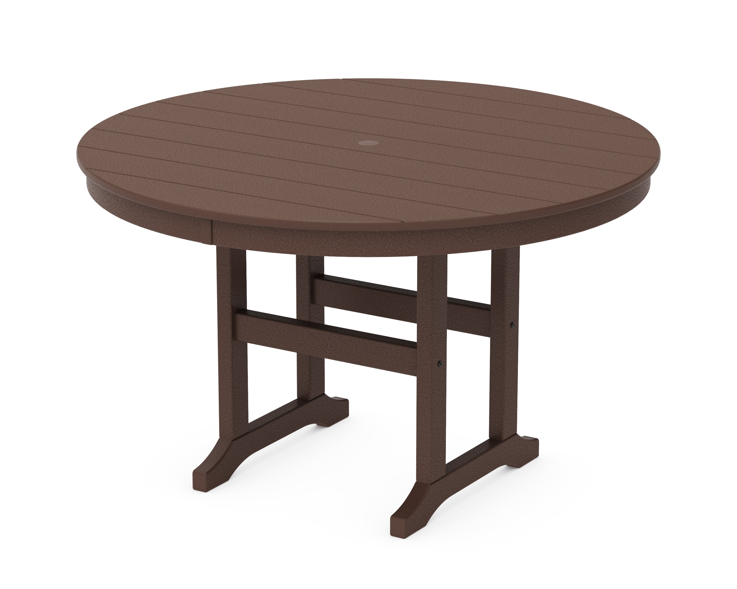POLYWOOD® 48" Round Farmhouse Dining Table in Mahogany