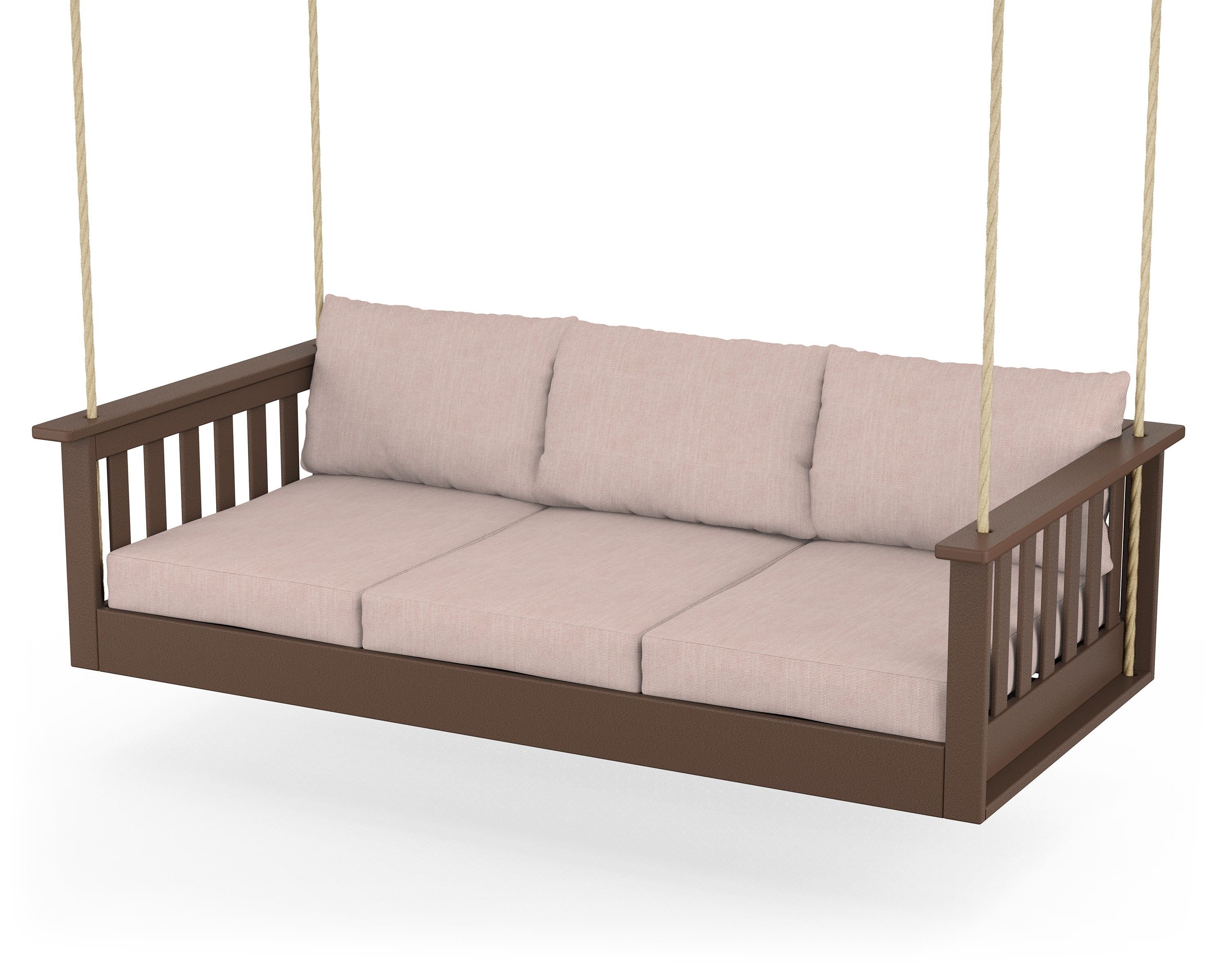 POLYWOOD® Vineyard Daybed Swing in Mahogany / Play Cameo
