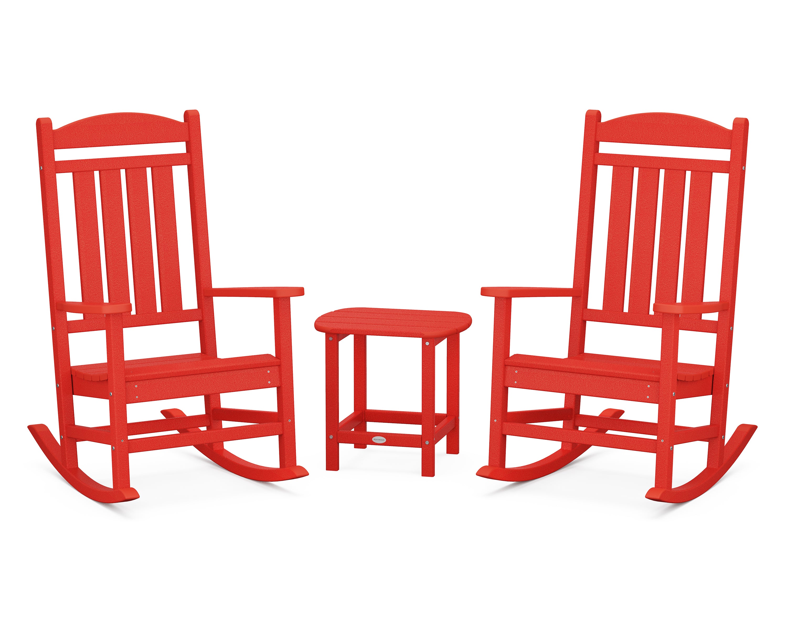 POLYWOOD® Presidential Rocker 3-Piece Set in Sunset Red