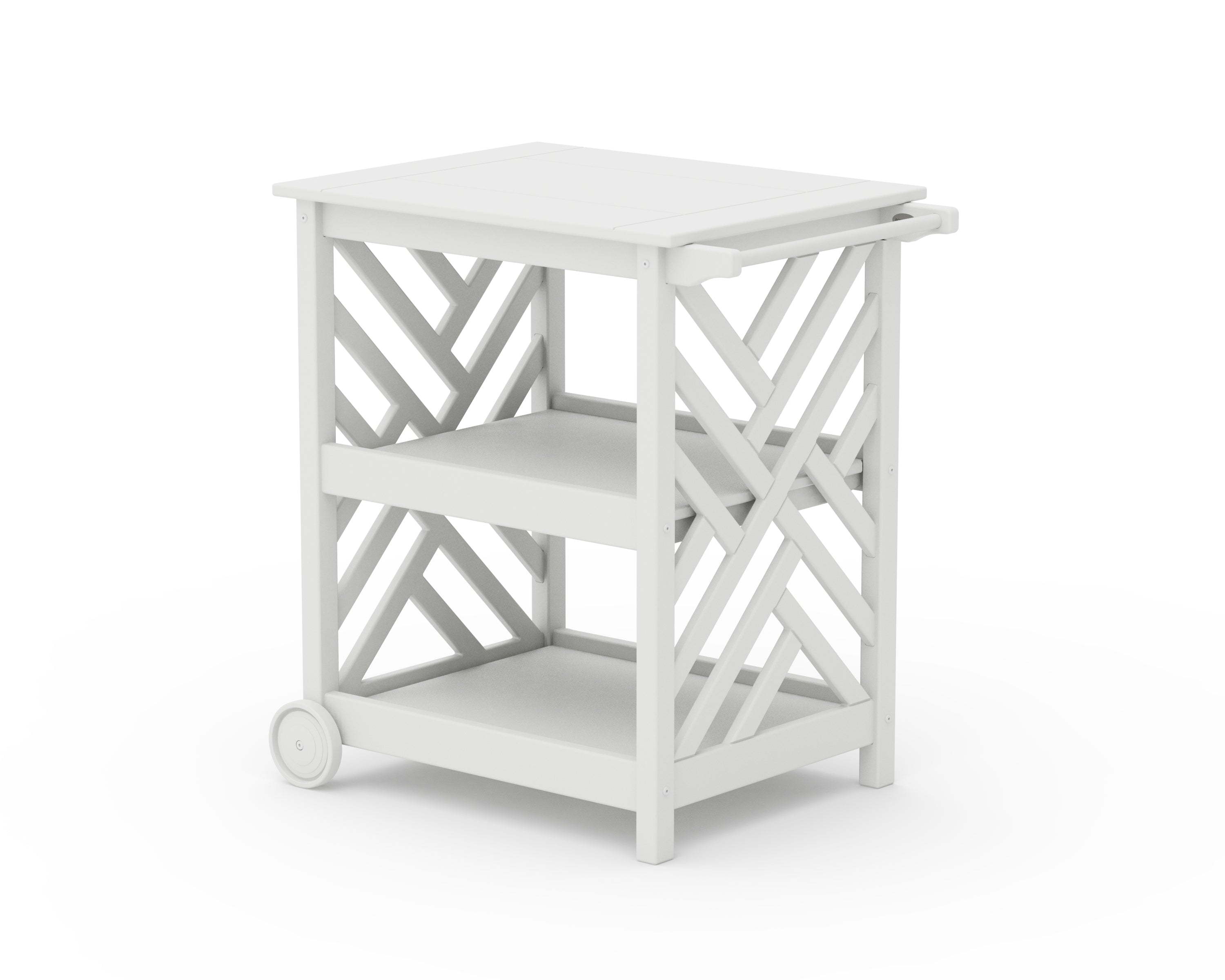 POLYWOOD® Chippendale Bar Cart in White