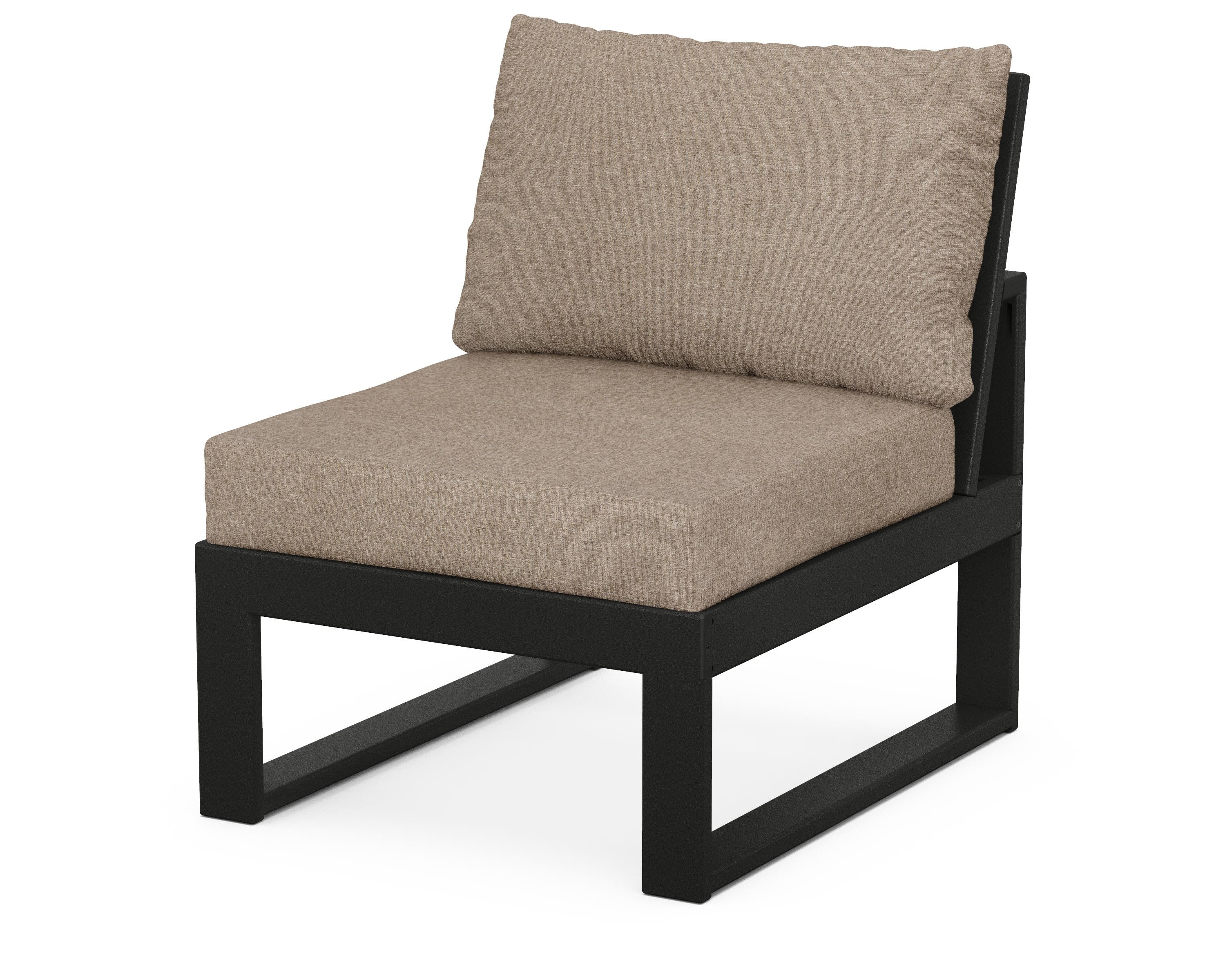 Unbranded Modular Armless Chair in Black / Spiced Burlap