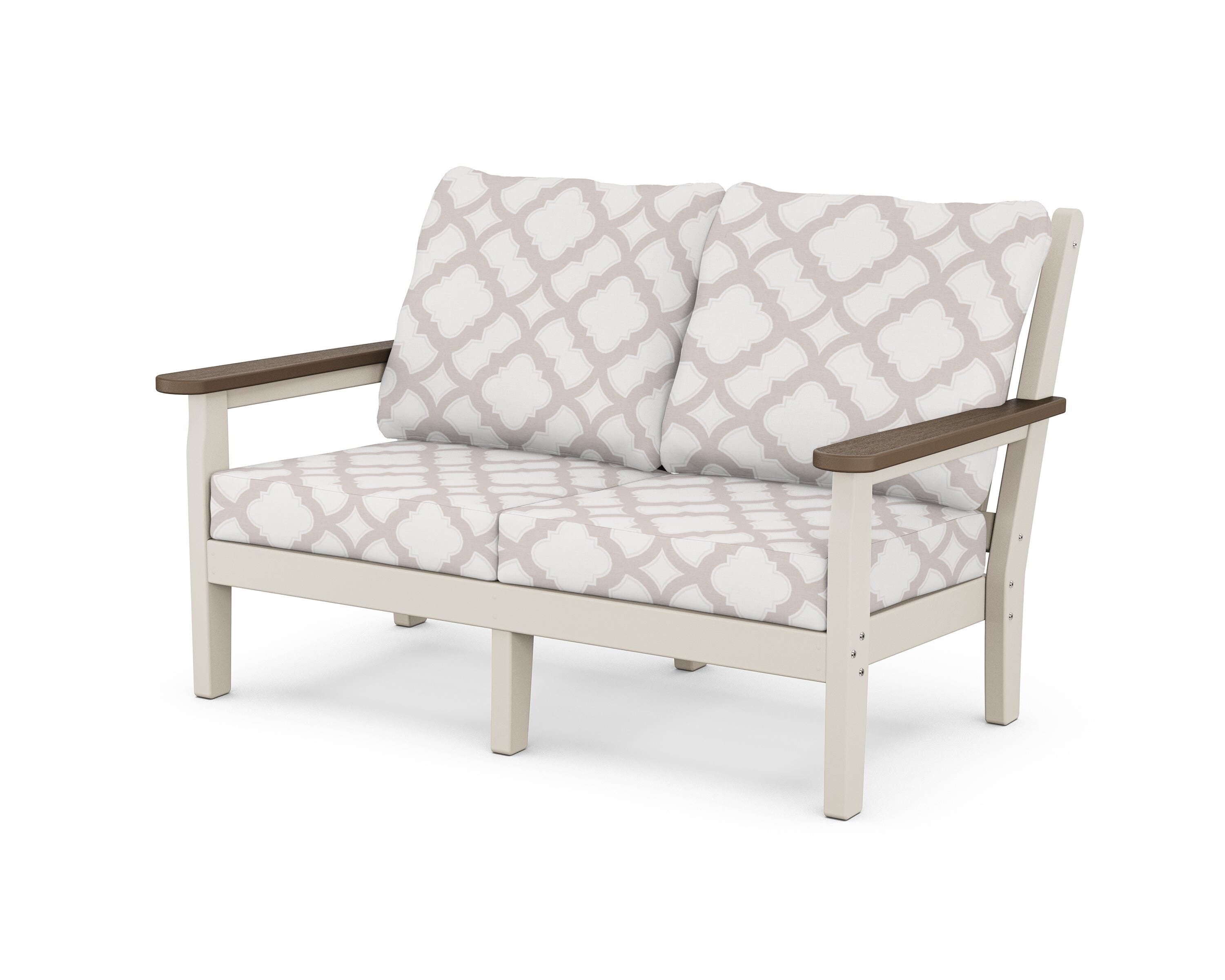 POLYWOOD® Chippendale Deep Seating Loveseat in Sand / Kona / Trellis Dune Burlap