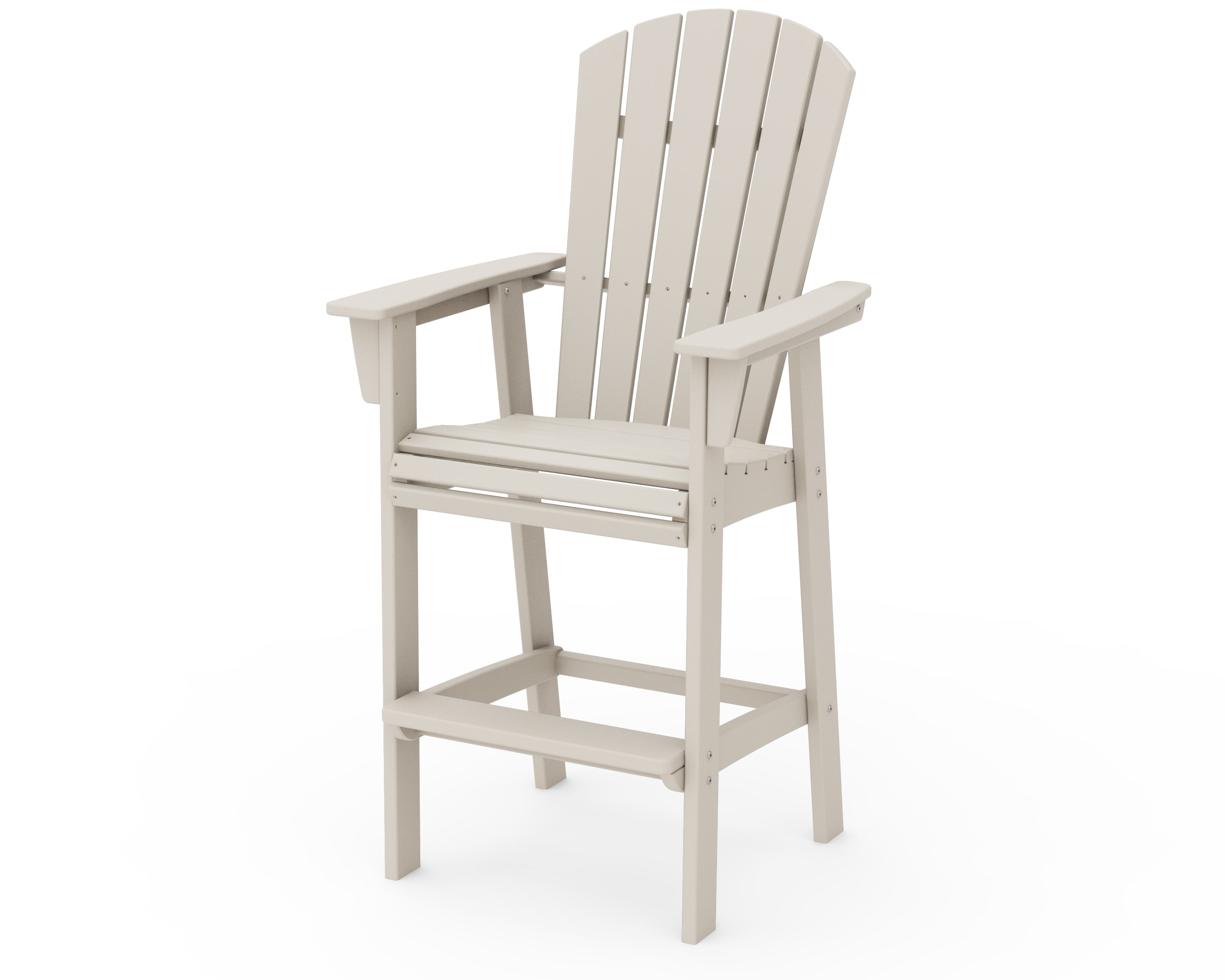 POLYWOOD® Nautical Curveback Adirondack Bar Chair in Sand
