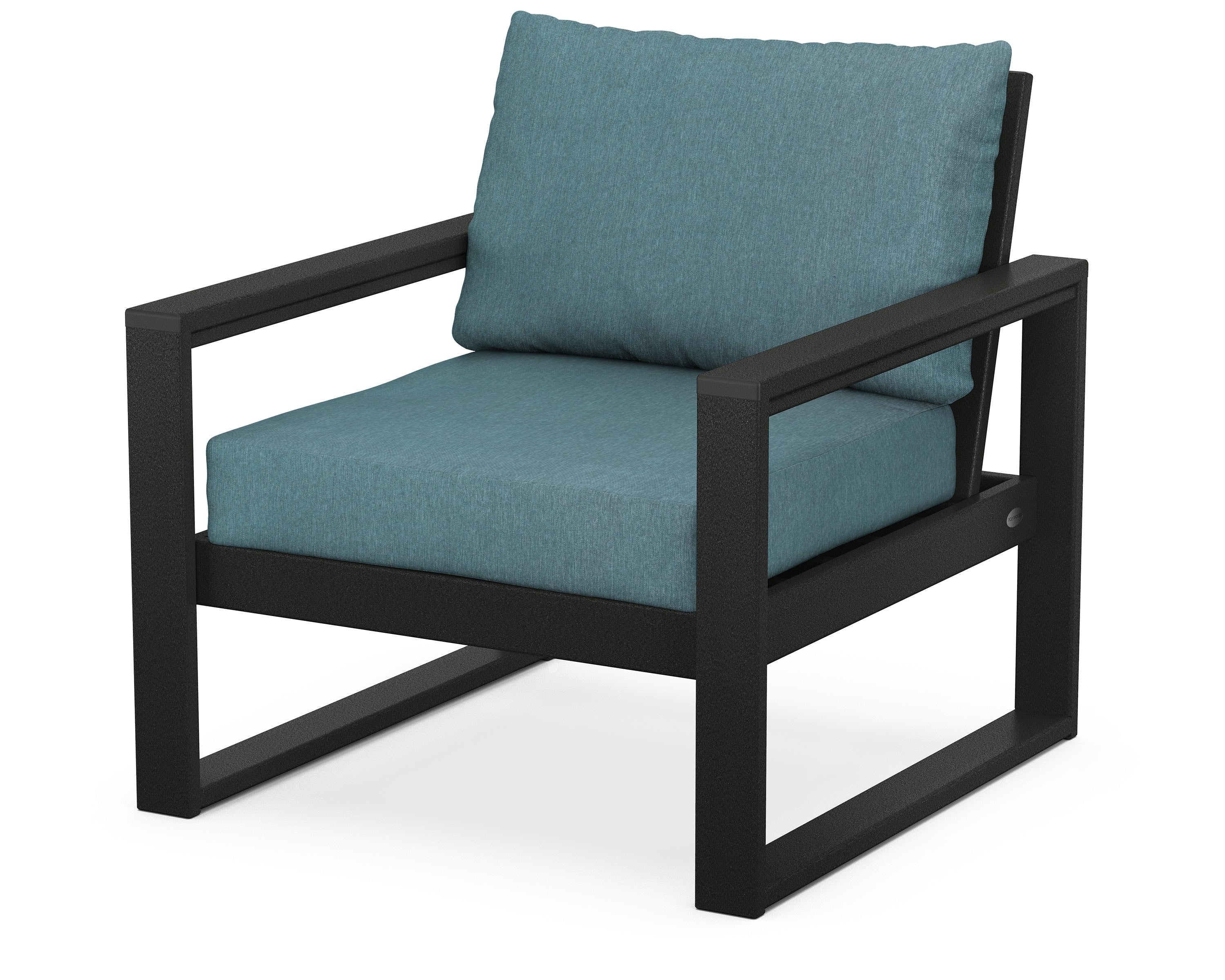 POLYWOOD® EDGE Club Chair in Black / Ocean Teal