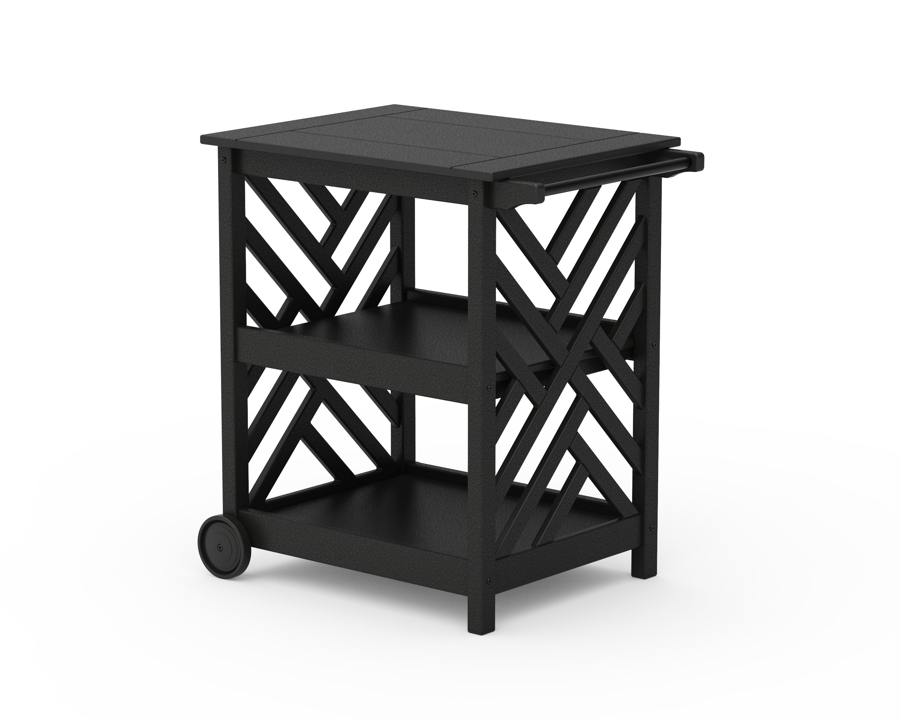 POLYWOOD® Chippendale Bar Cart in Black