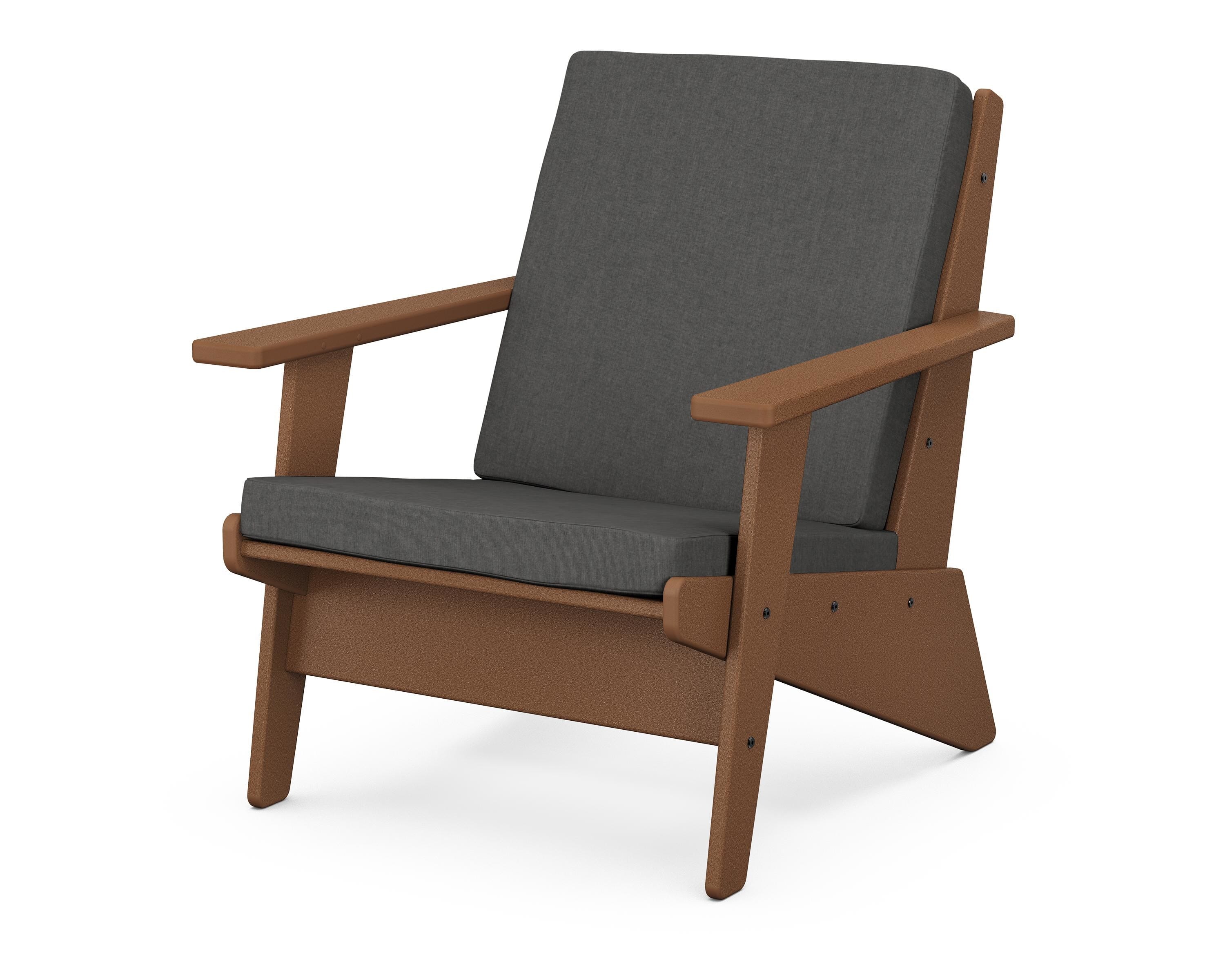 POLYWOOD® Riviera Modern Lounge Chair in Teak / Spectrum Carbon