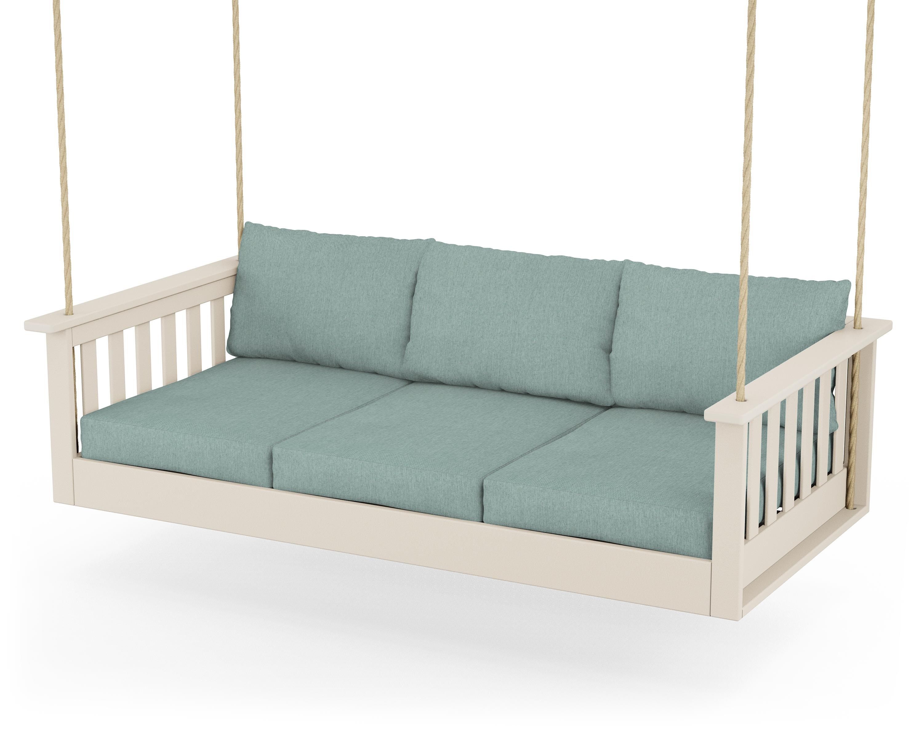 POLYWOOD® Vineyard Daybed Swing in Sand / Glacier Spa