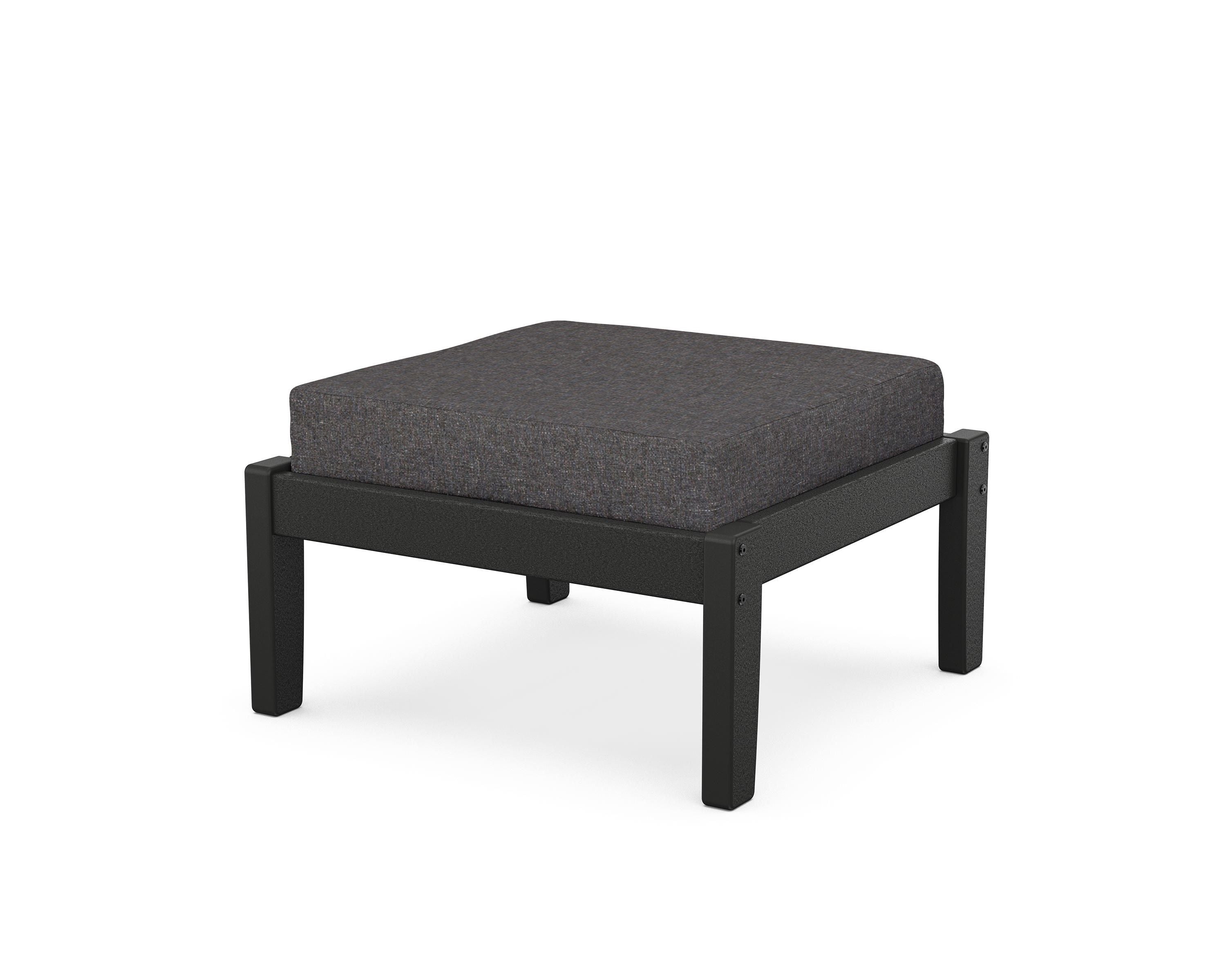 Unbranded Deep Seating Ottoman in Black / Ash Charcoal