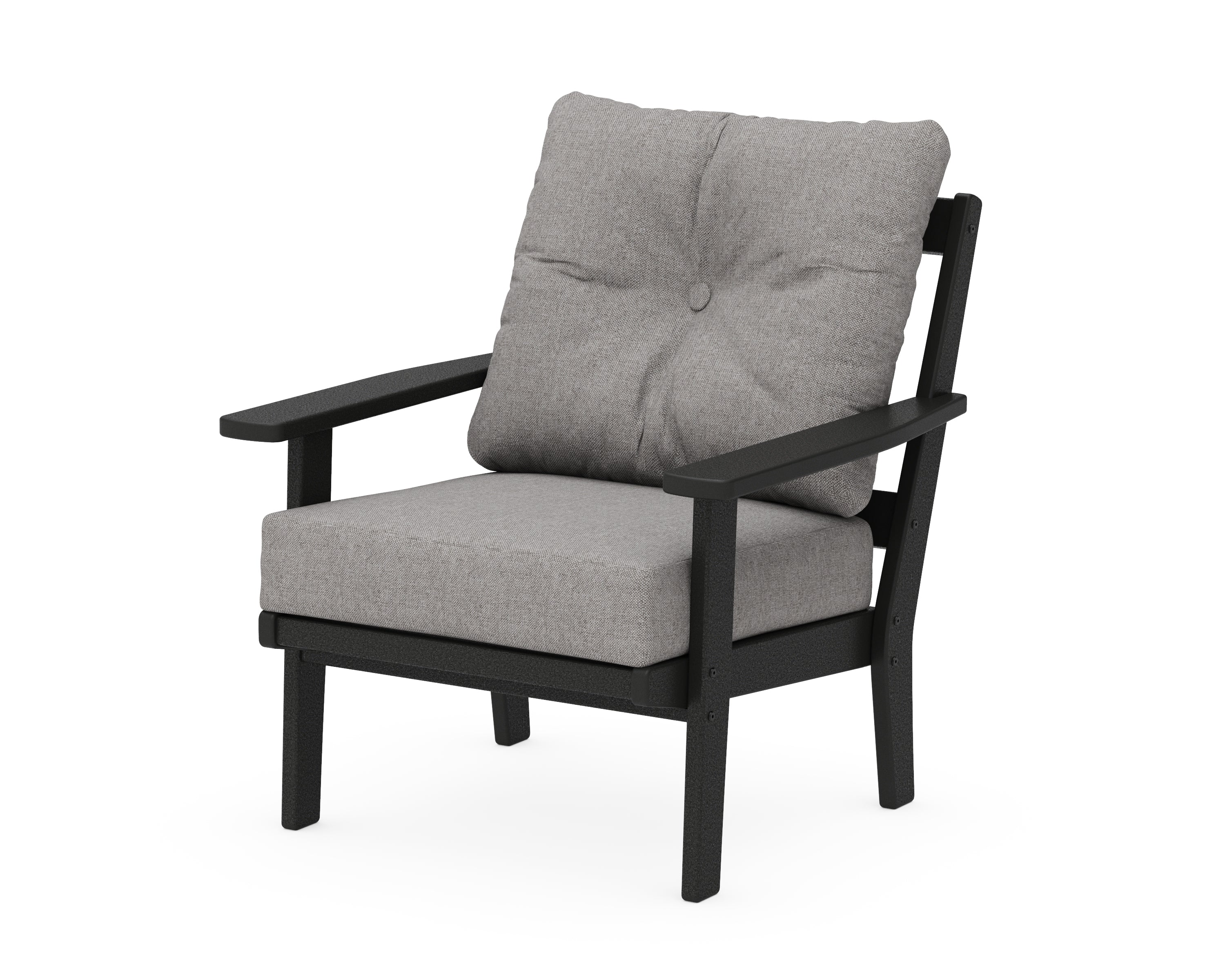 POLYWOOD® Oxford Deep Seating Chair in Black / Grey Mist