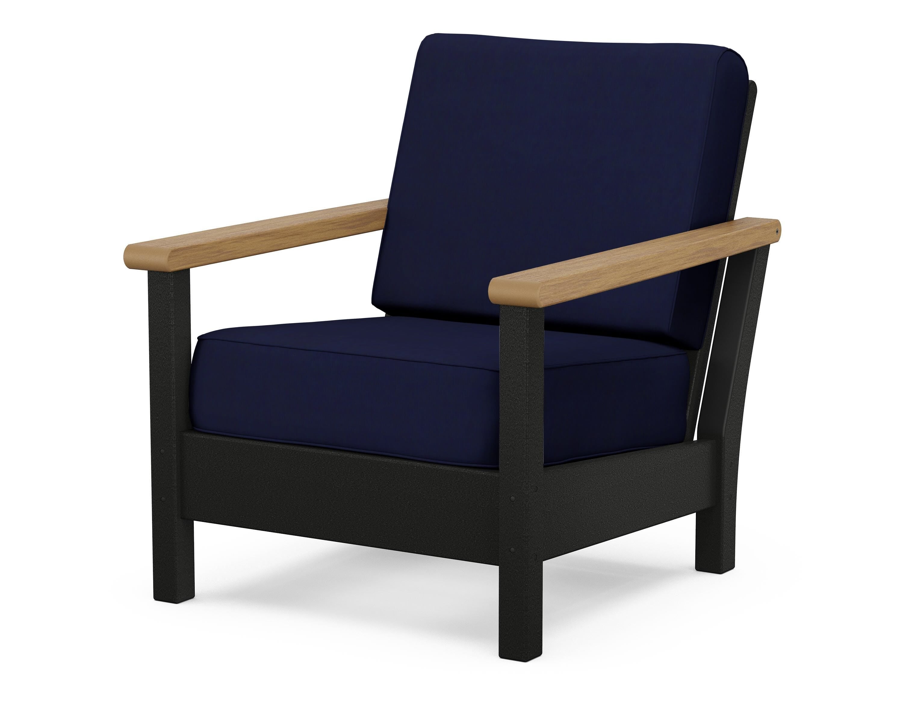 POLYWOOD® Harbour Deep Seating Chair in Black / Natural / Navy