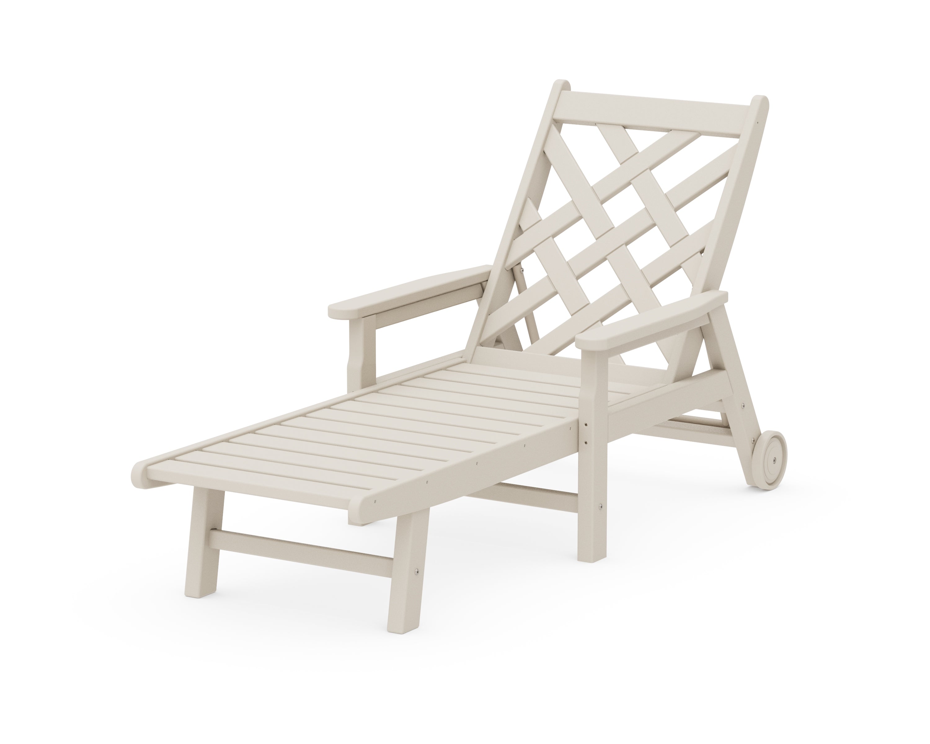 Country Living Wovendale Chaise with Arms and Wheels in Sand