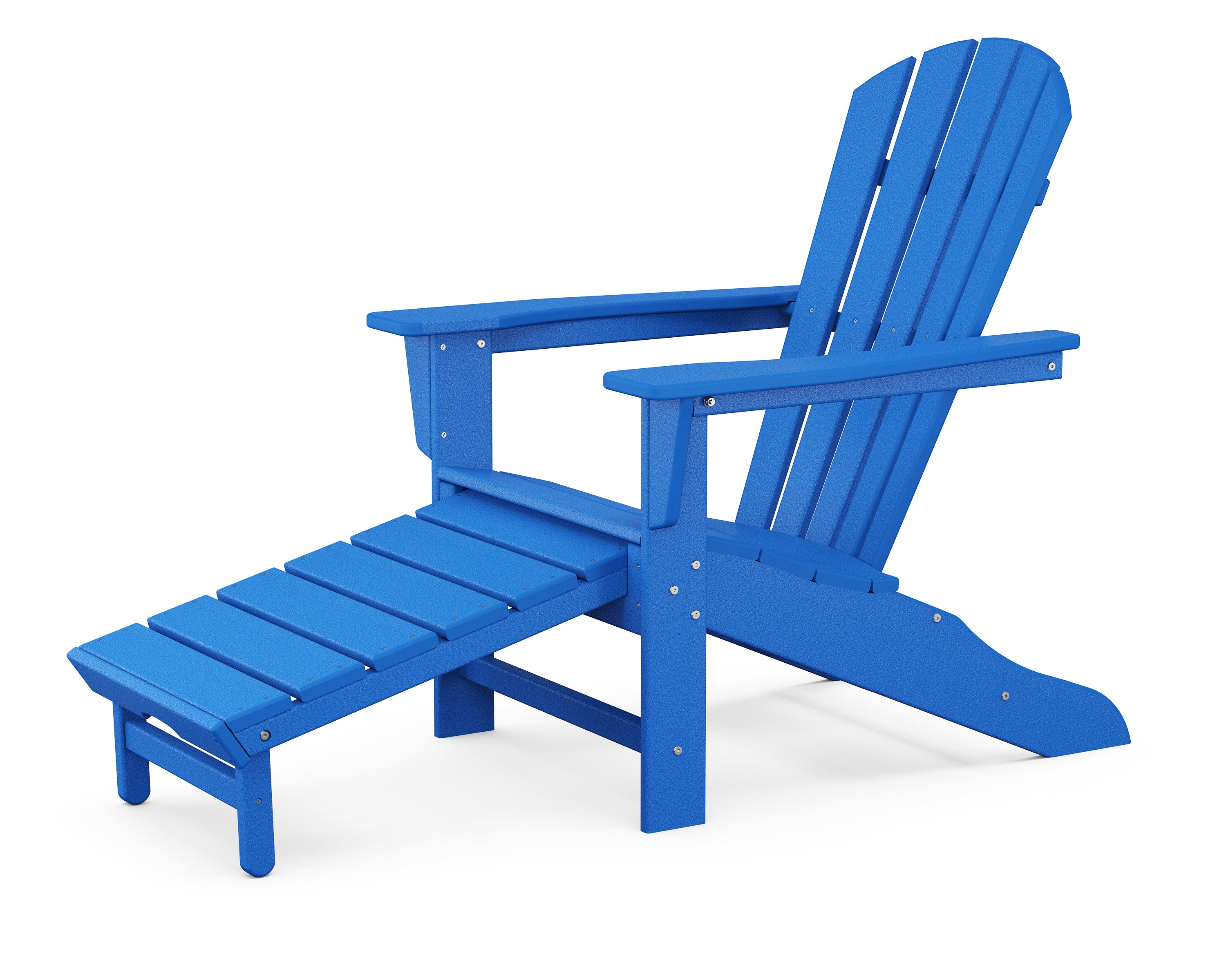 POLYWOOD® Palm Coast Ultimate Adirondack with Hideaway Ottoman in Pacific Blue