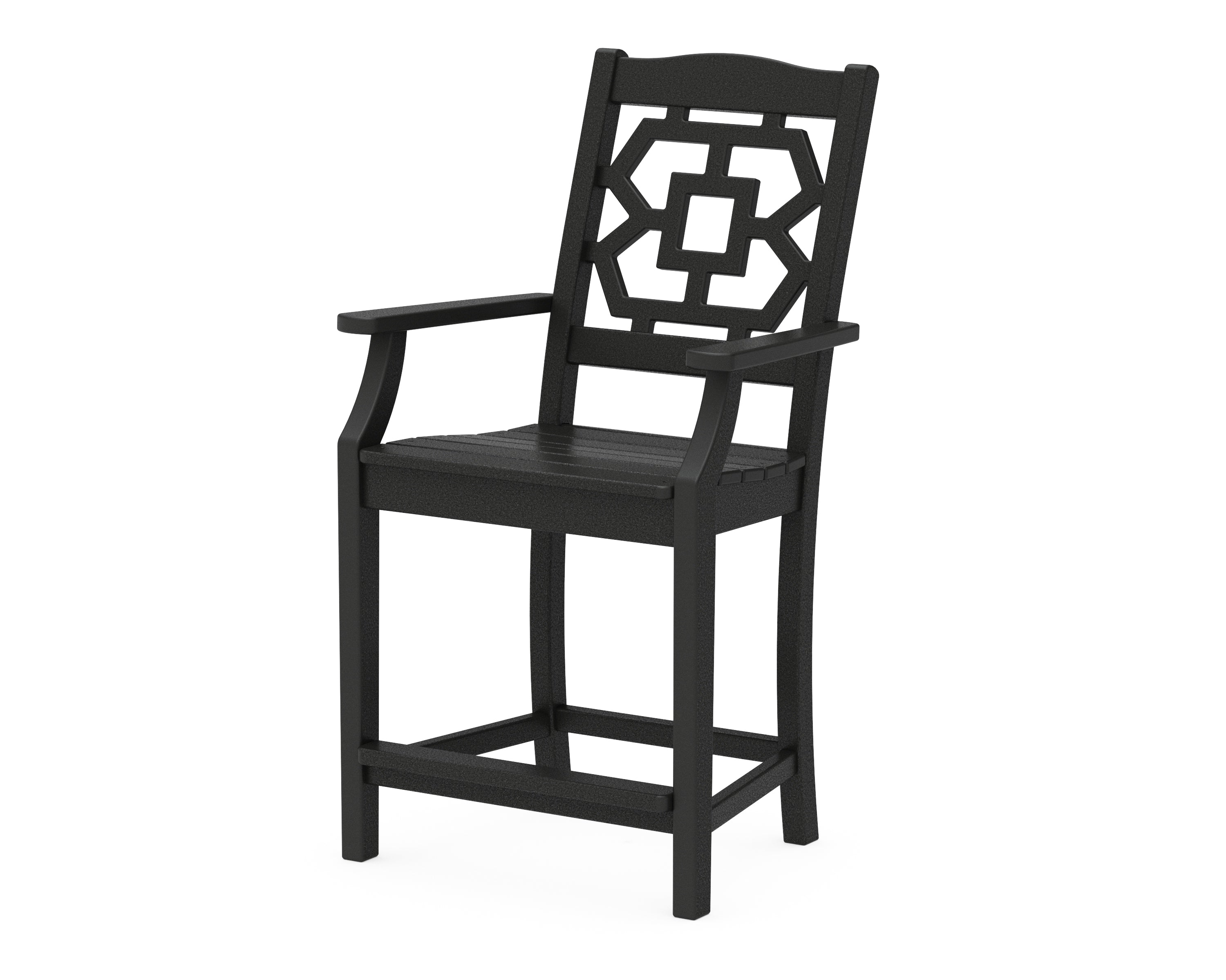 Martha Stewart by POLYWOOD® Chinoiserie Counter Arm Chair in Black