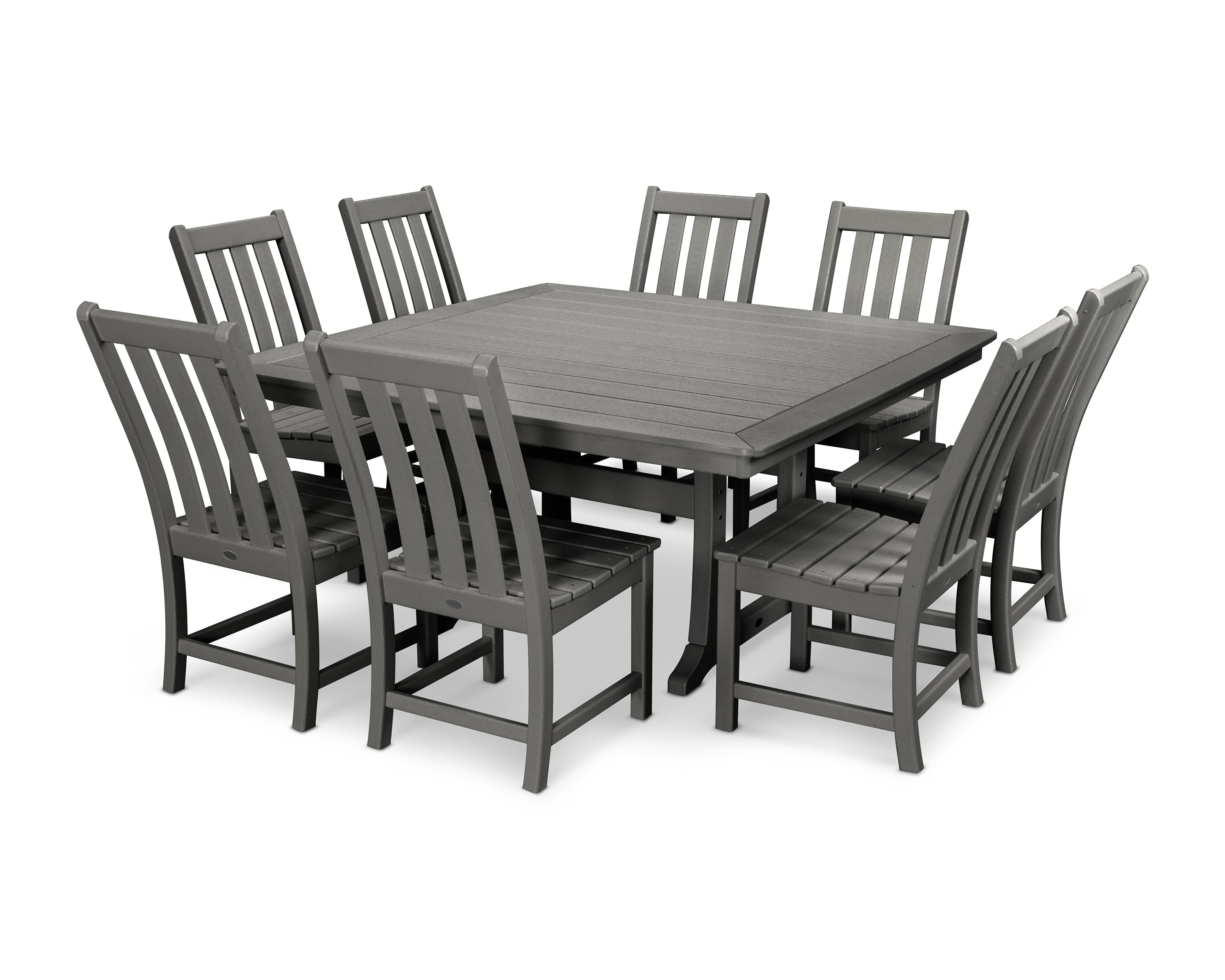 POLYWOOD® Vineyard 9-Piece Dining Set in Slate Grey