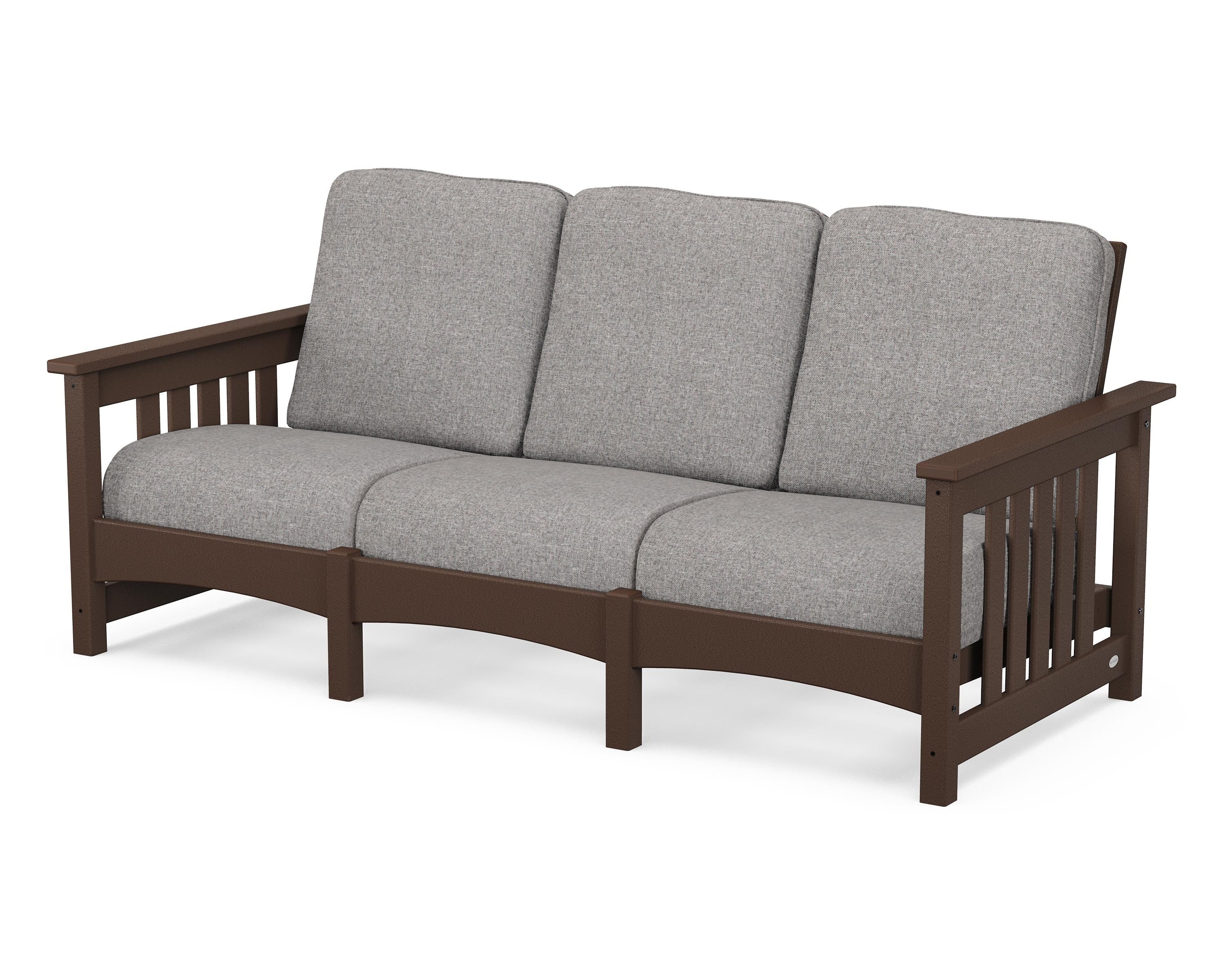 POLYWOOD® Club Mission Sofa in Mahogany / Grey Mist