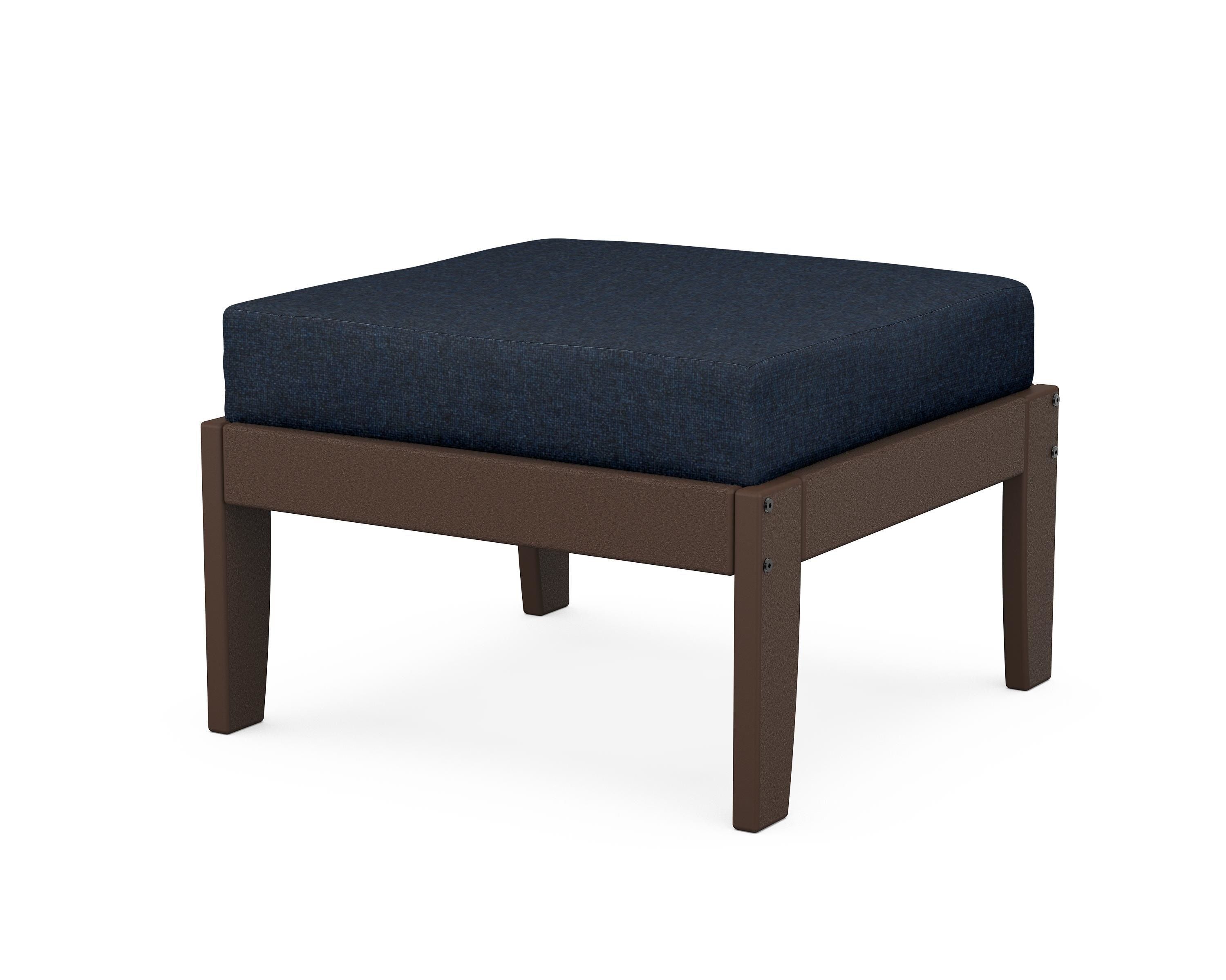 Unbranded Modular Ottoman - Classic in Mahogany / Marine Indigo