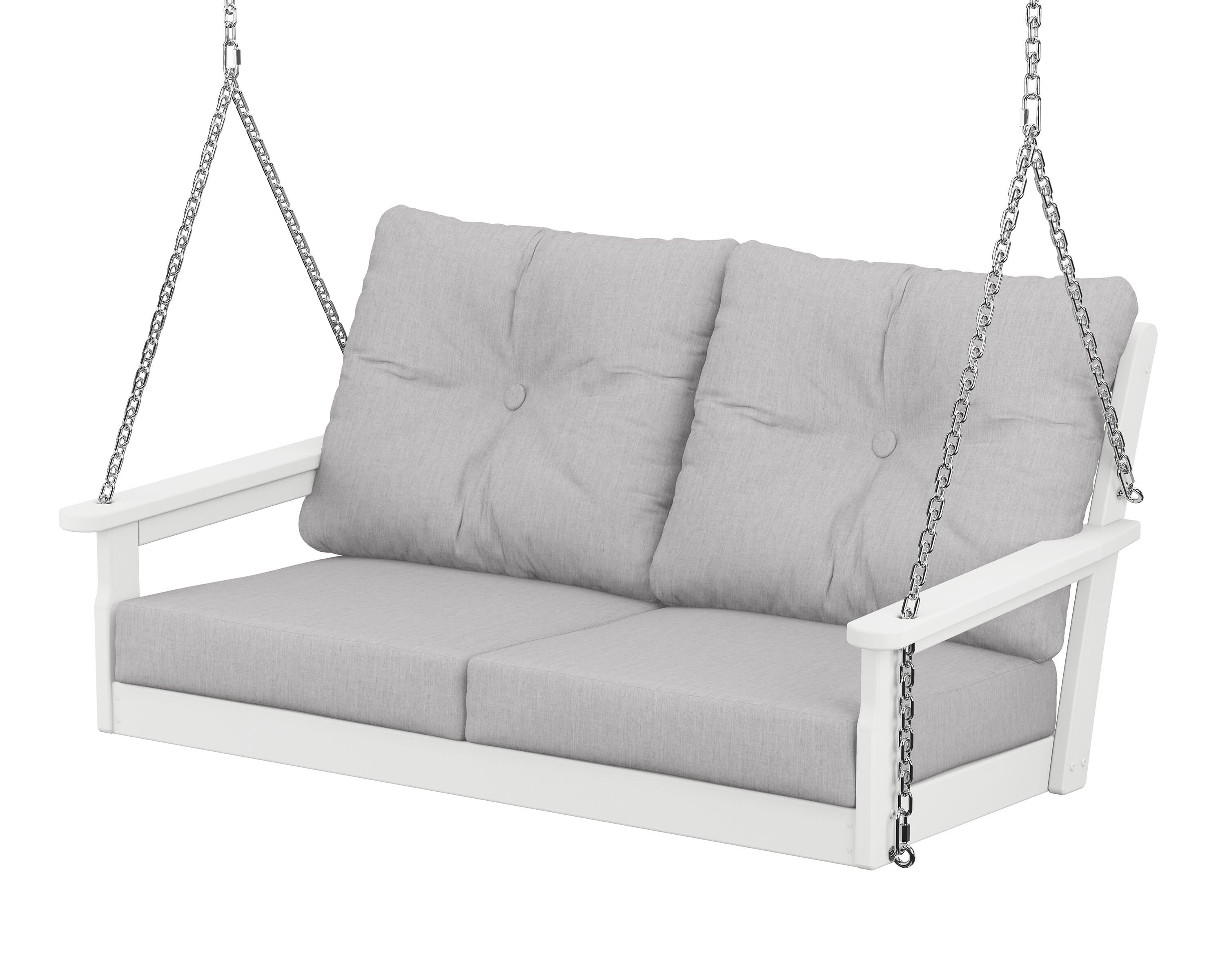 POLYWOOD® Vineyard Deep Seating Swing in White / Granite