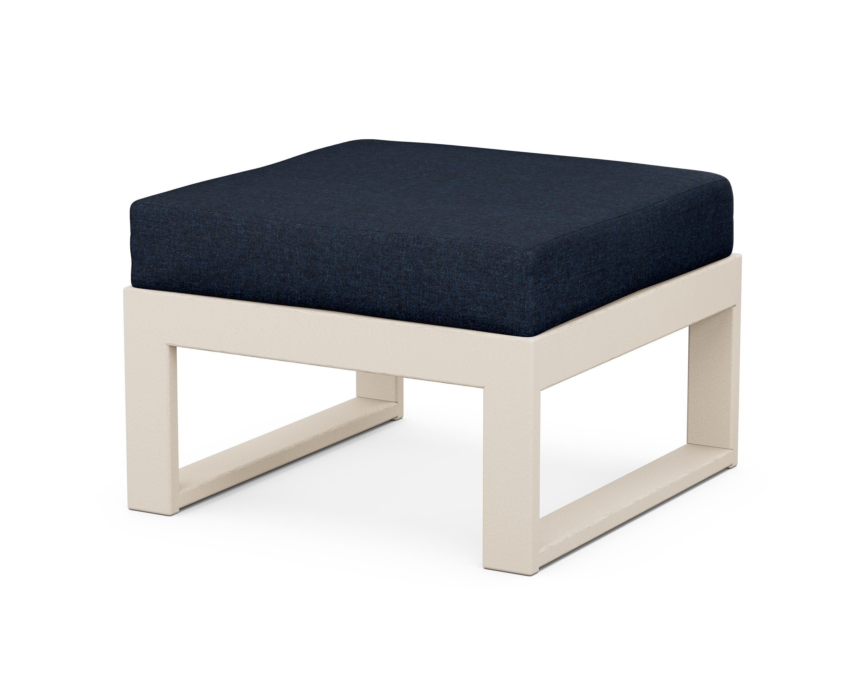 Unbranded Modular Ottoman - Modern in Sand / Marine Indigo