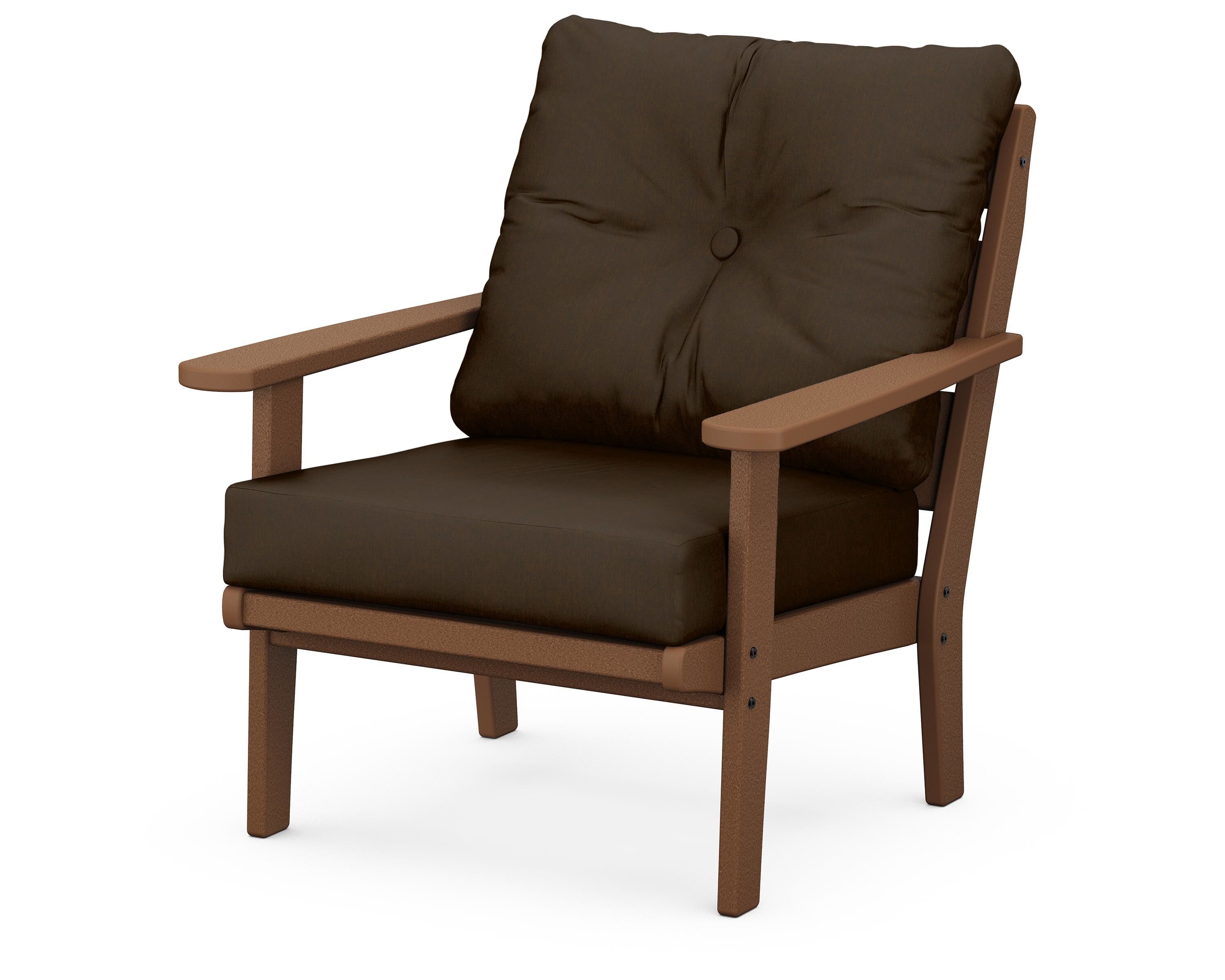 POLYWOOD® Lakeside Deep Seating Chair in Teak / Canvas Java