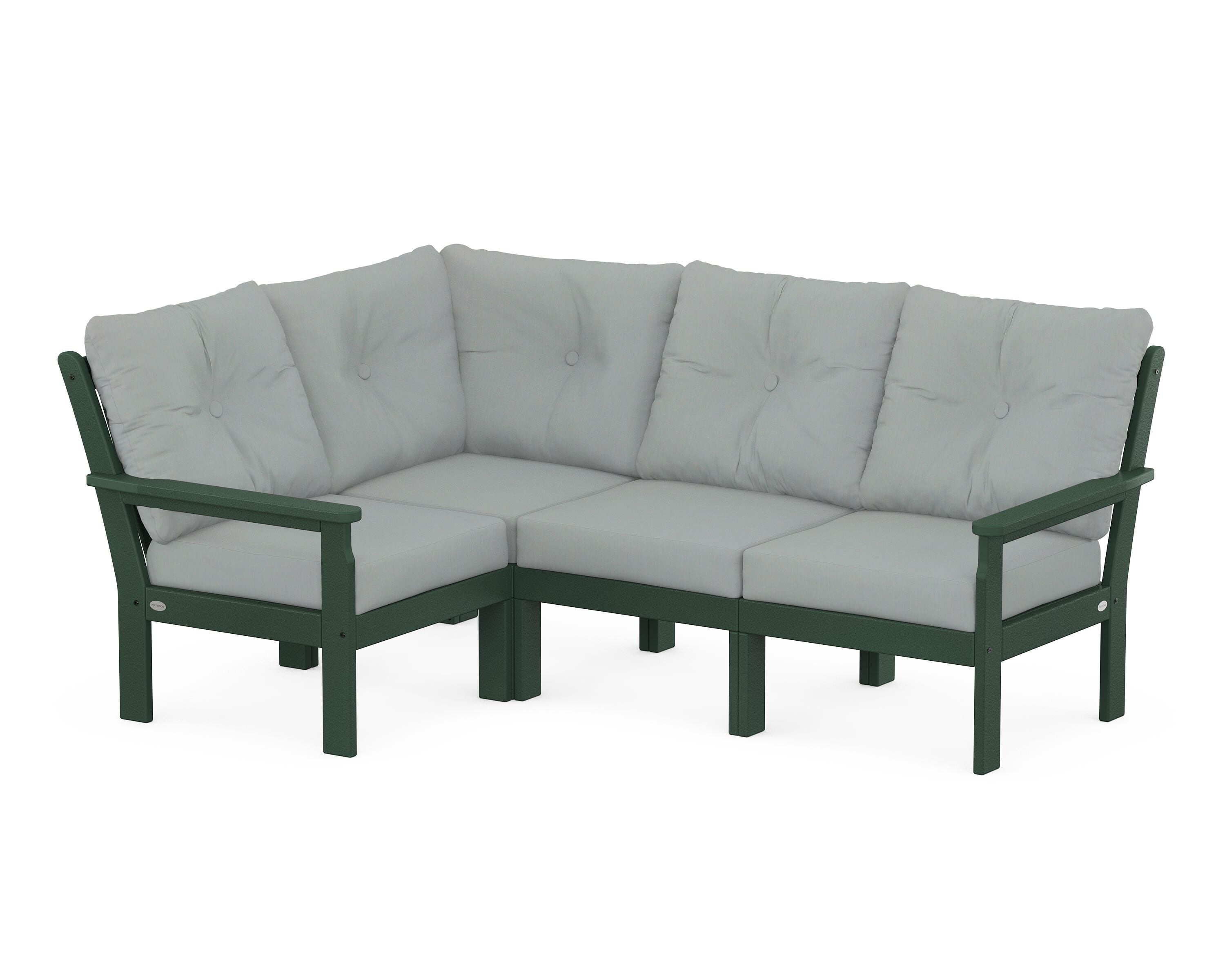 POLYWOOD® Vineyard 4-Piece Sectional in Green / Spa