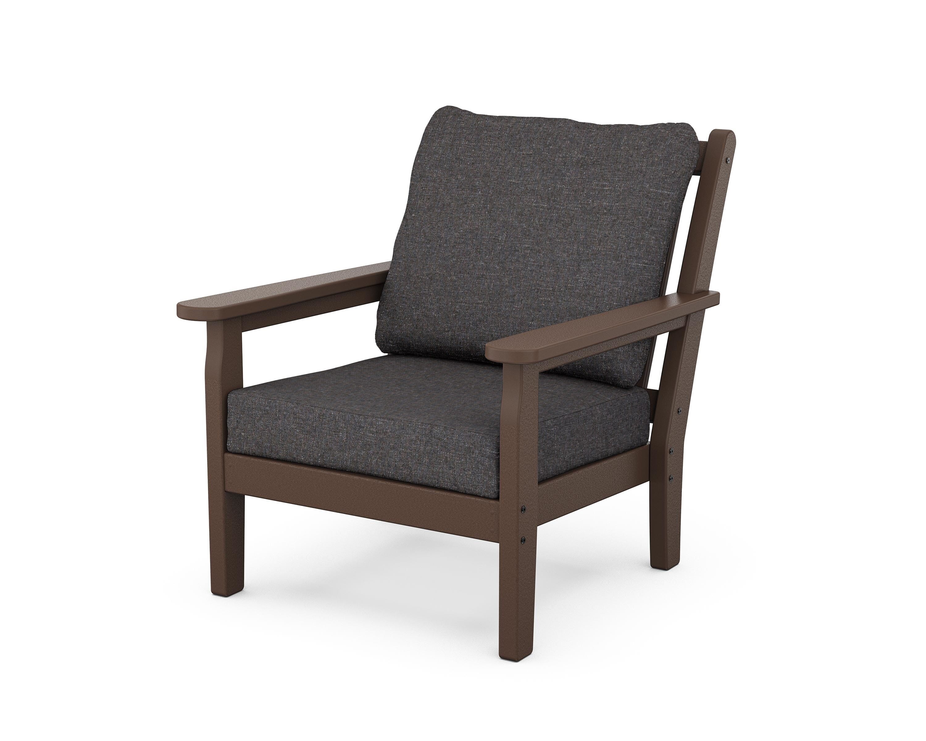 POLYWOOD® Chippendale Deep Seating Chair in Mahogany / Ash Charcoal