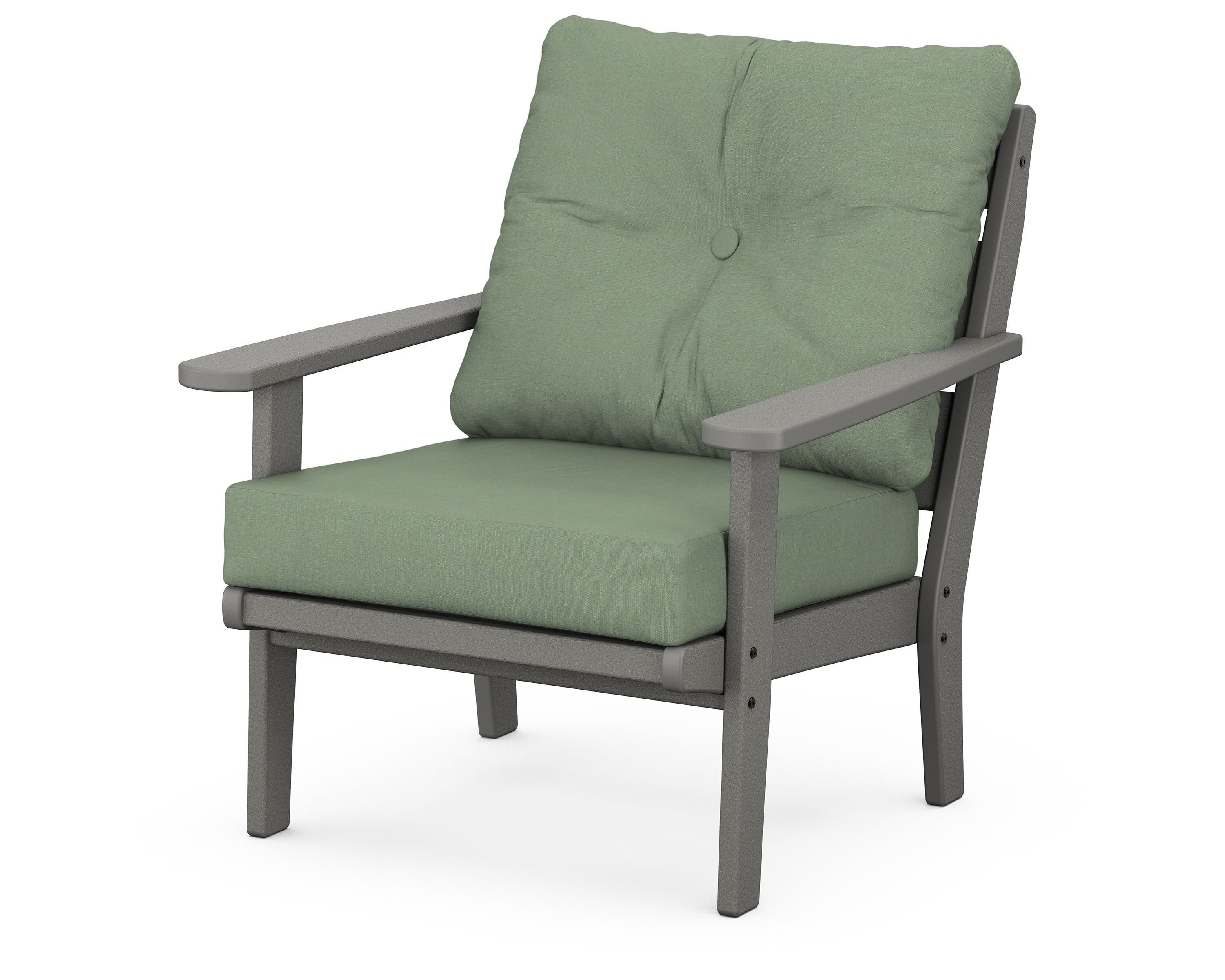 POLYWOOD® Lakeside Deep Seating Chair in Slate Grey / Exhale Rainwashed