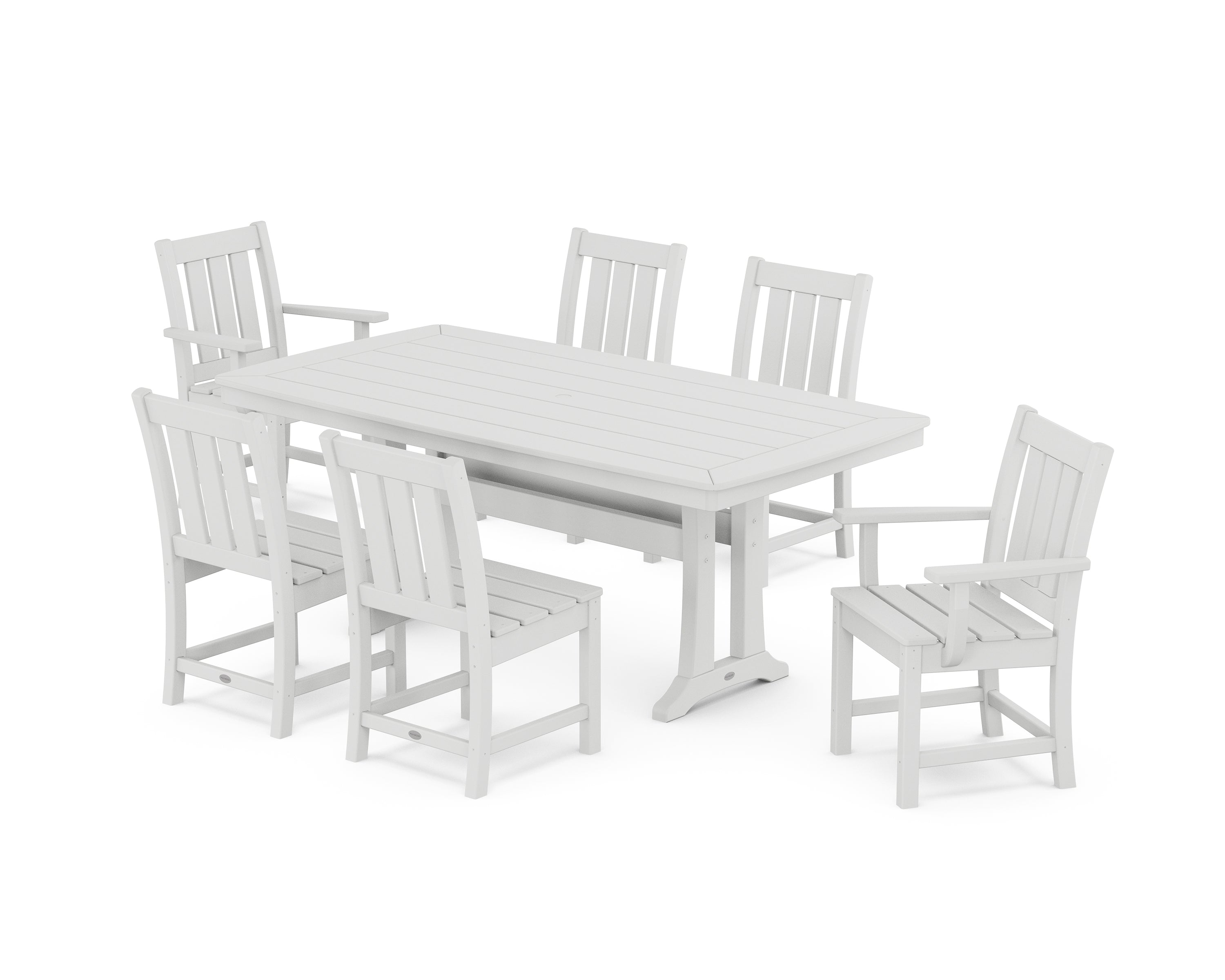 POLYWOOD® Oxford 7-Piece Dining Set with Trestle Legs in White