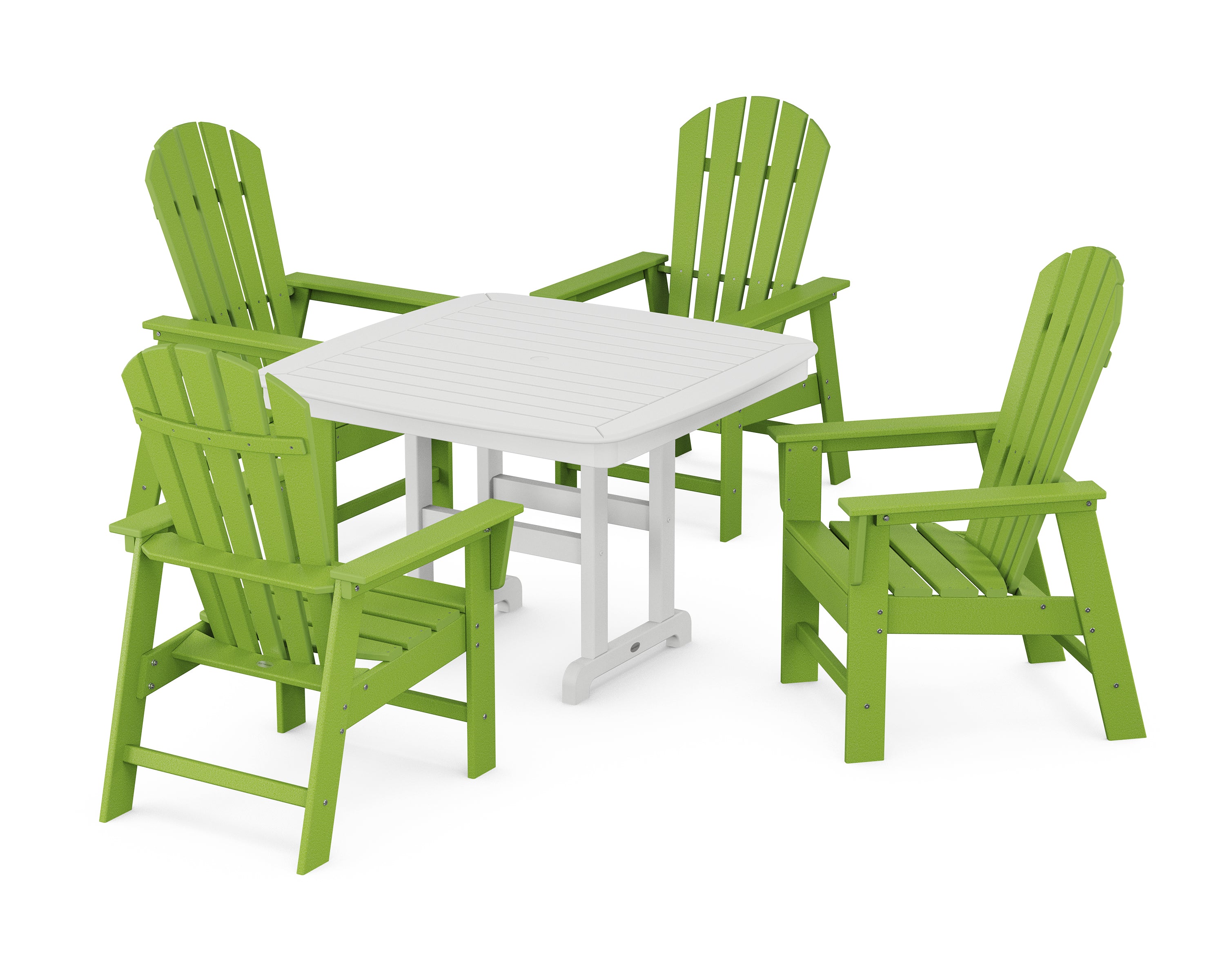 POLYWOOD® South Beach 5-Piece Dining Set with Trestle Legs in Lime / White