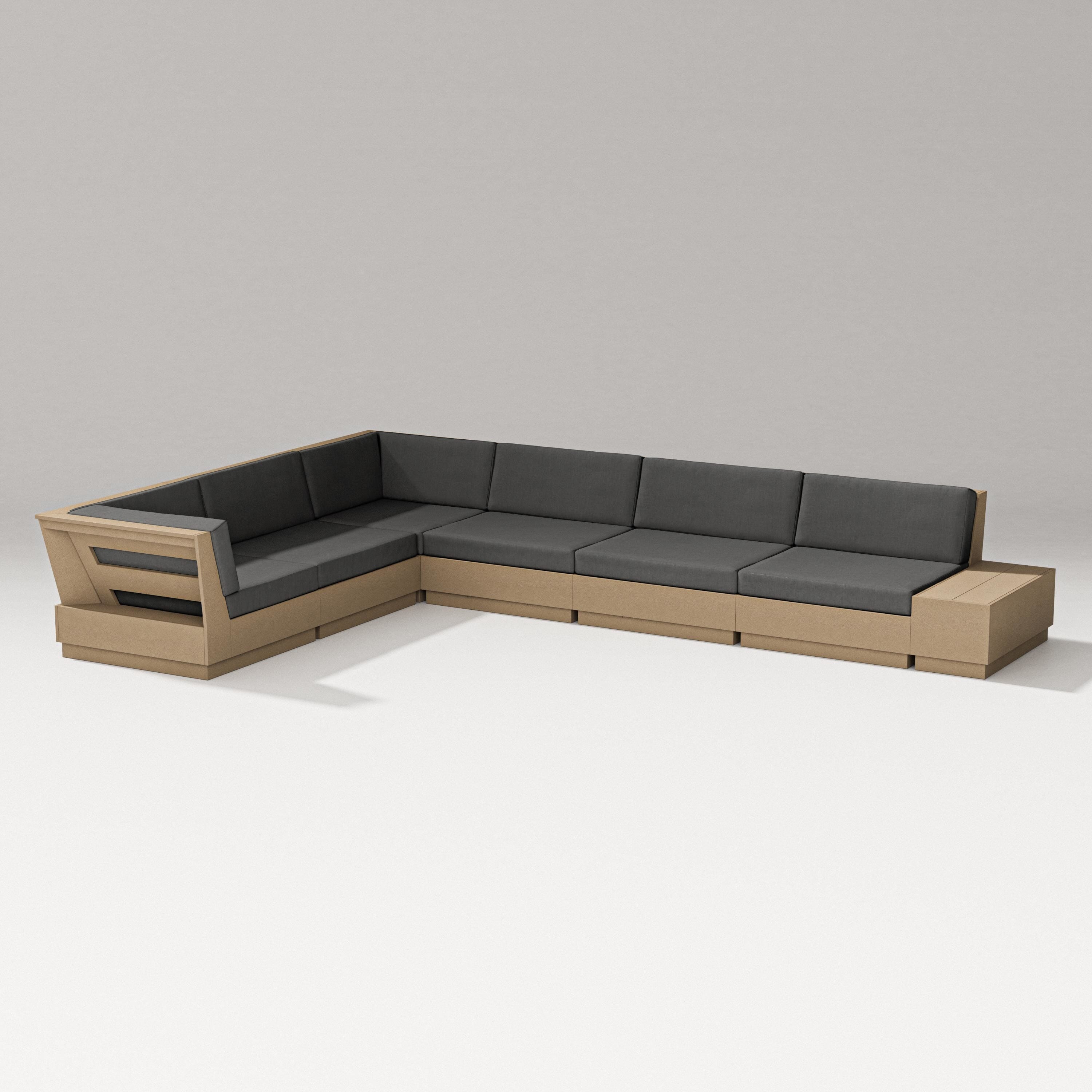 PW Designer Series Elevate 7-Piece Corner Sectional in Vintage Sahara / Spectrum Carbon