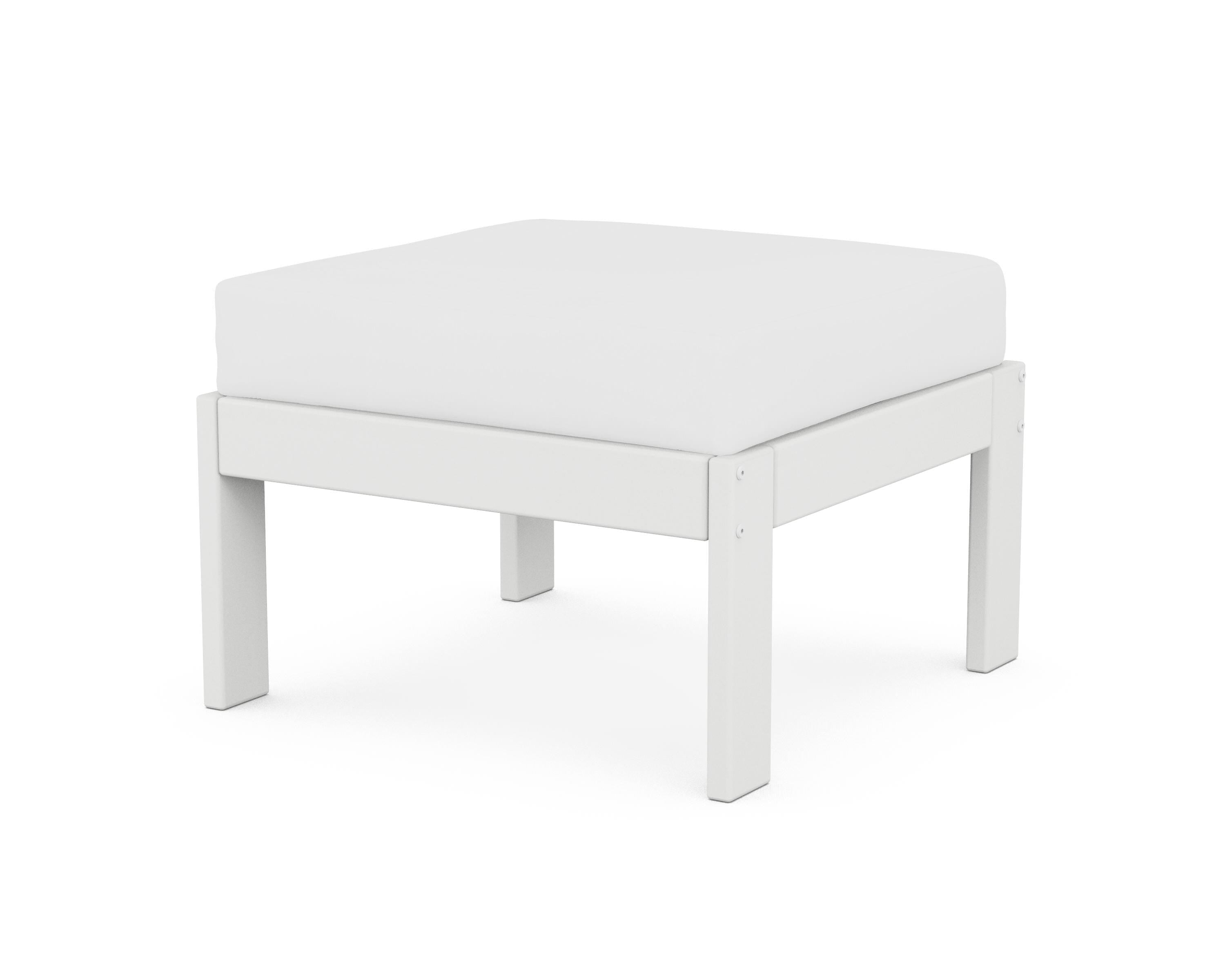 POLYWOOD® Vineyard Modular Ottoman in White / Natural