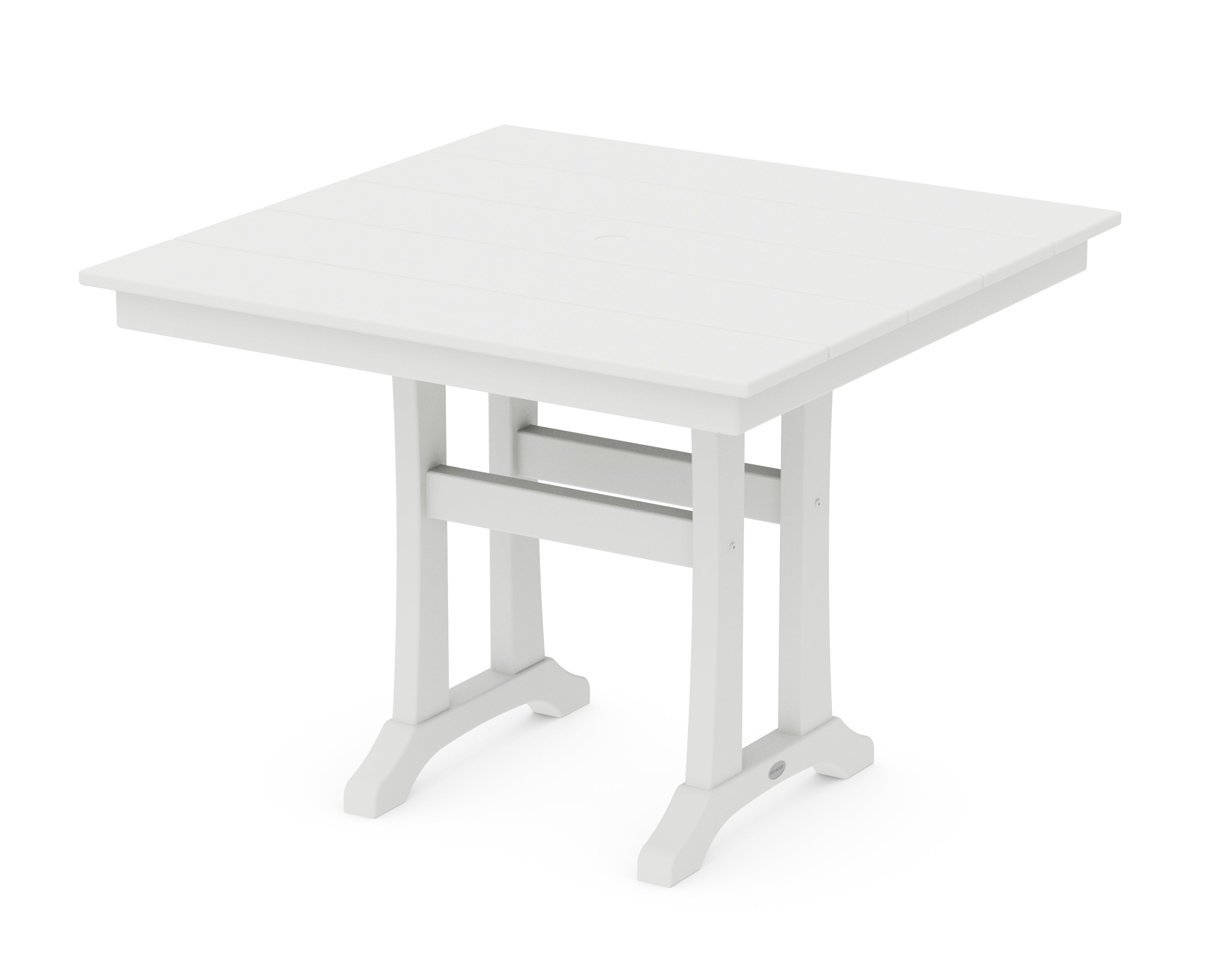 POLYWOOD® Farmhouse Trestle 37" Dining Table in White