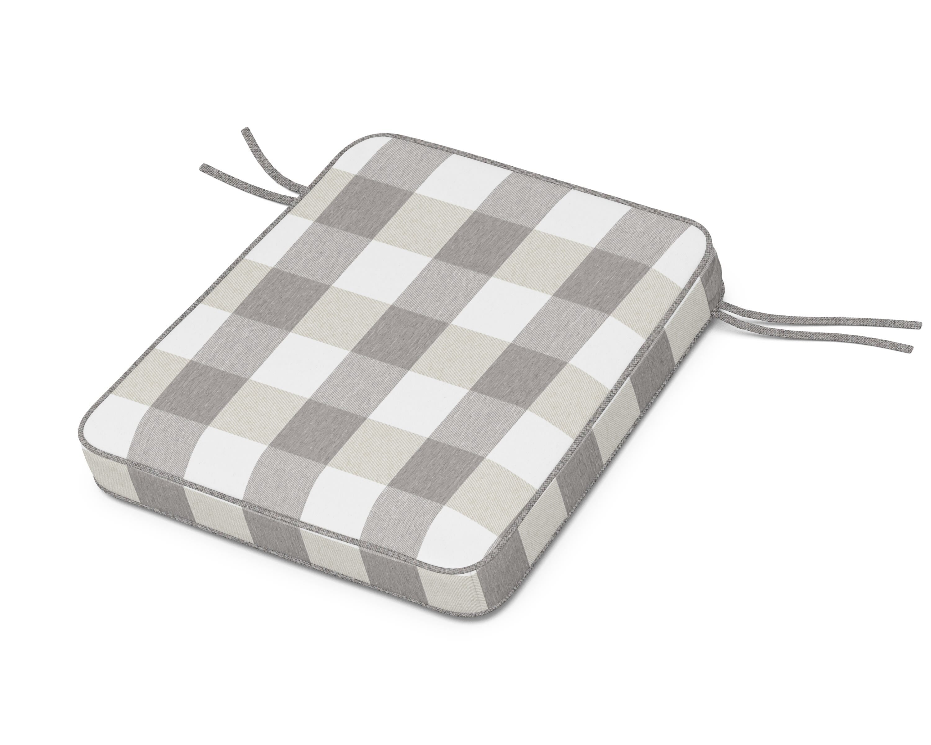 Martha Stewart by POLYWOOD® Chinoiserie Rocker Seat Cushion in Buffalo Plaid Grey Mist