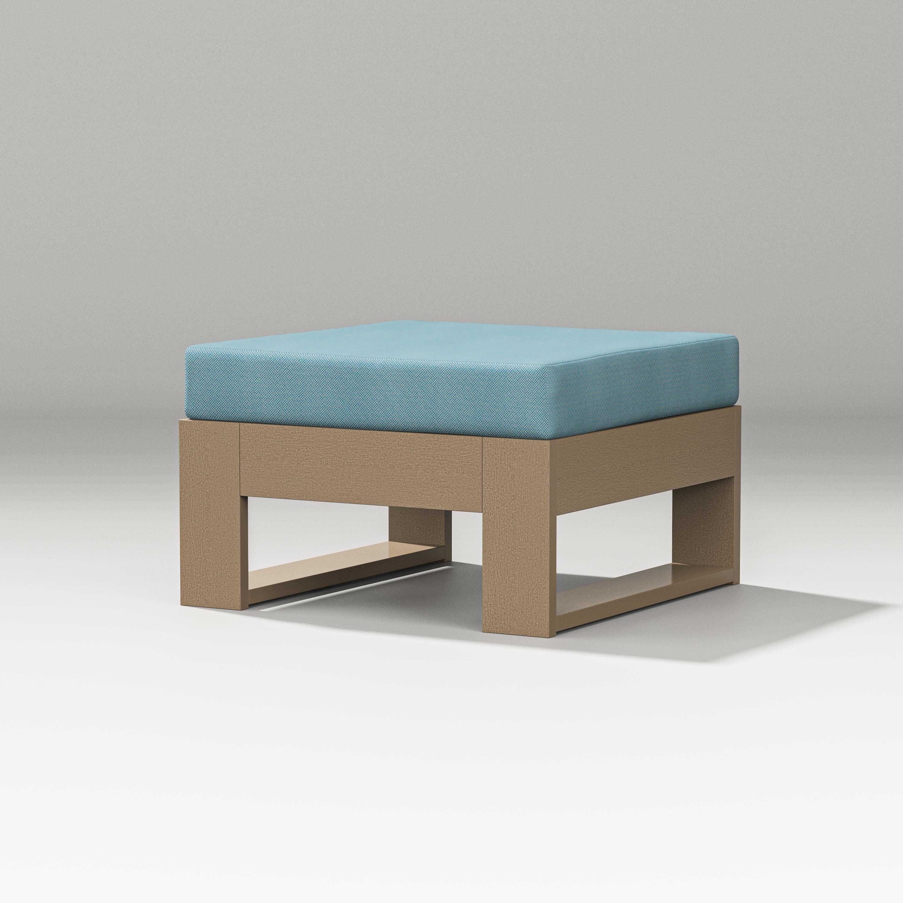 PW Designer Series Latitude Lounge Ottoman in Vintage Sahara / Lattice Sky Blue