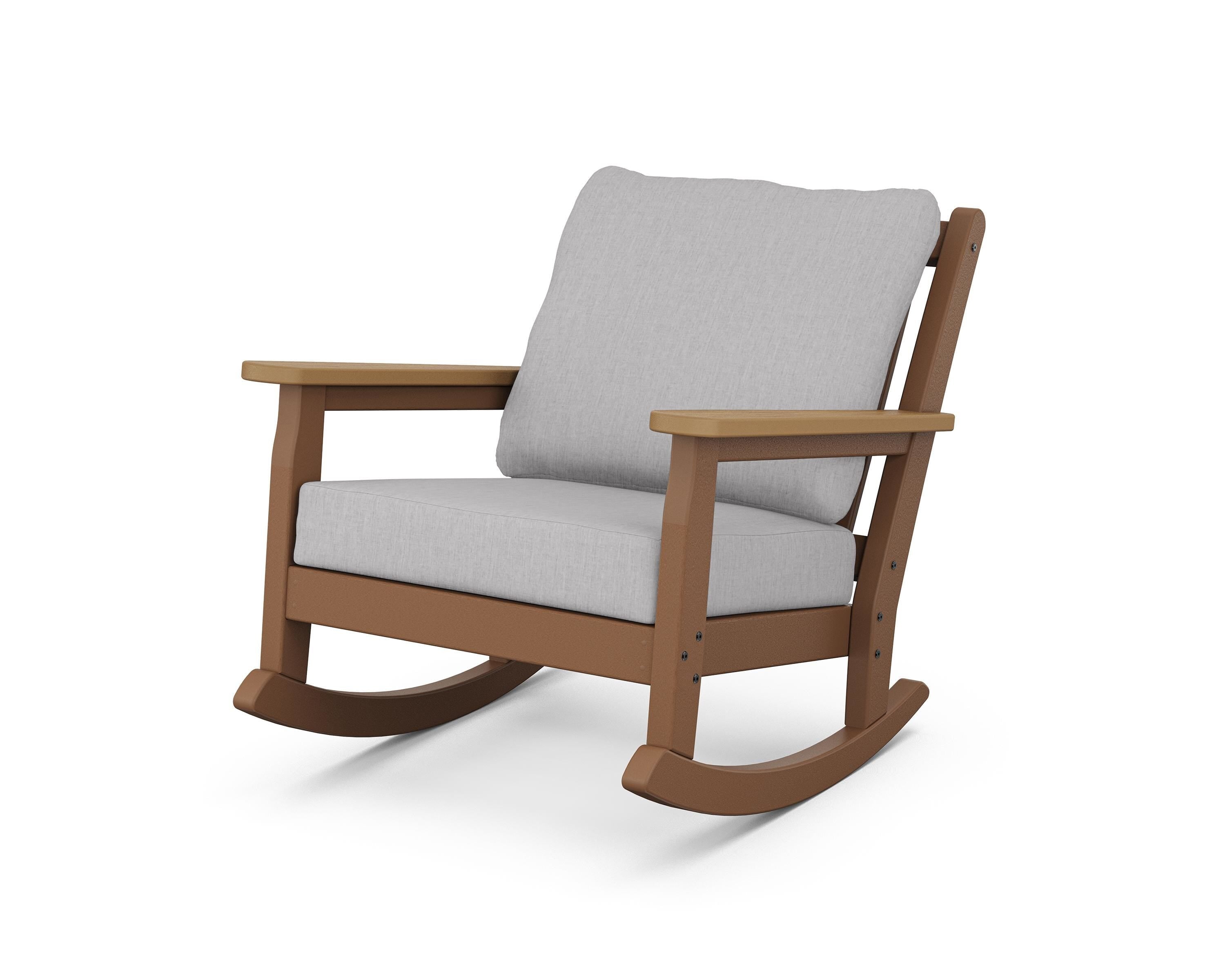 POLYWOOD® Chippendale Deep Seating Rocking Chair in Teak / Natural / Granite