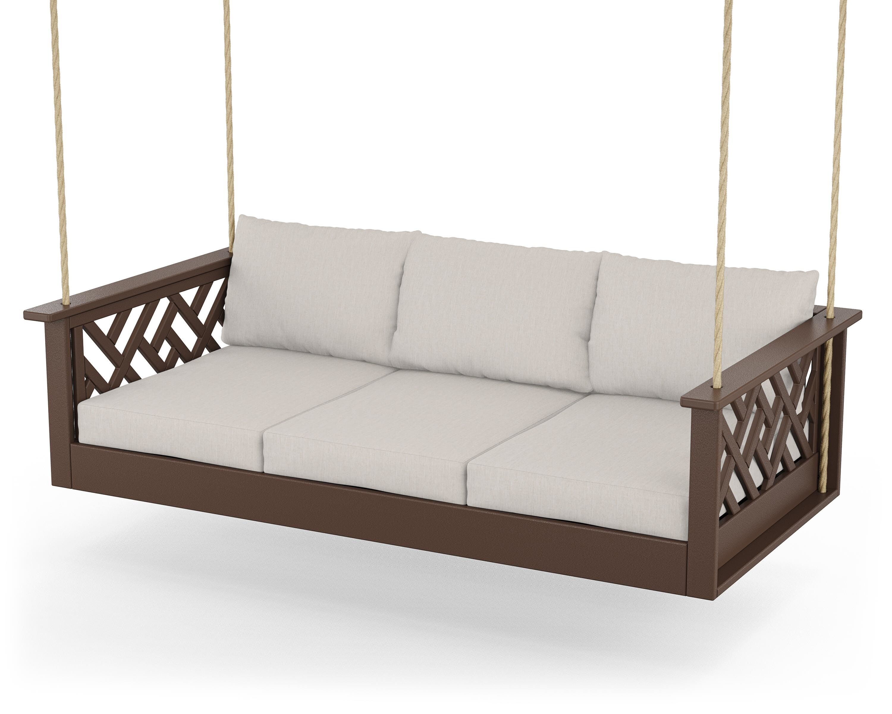 POLYWOOD® Chippendale Daybed Swing in Mahogany / Cast Ash