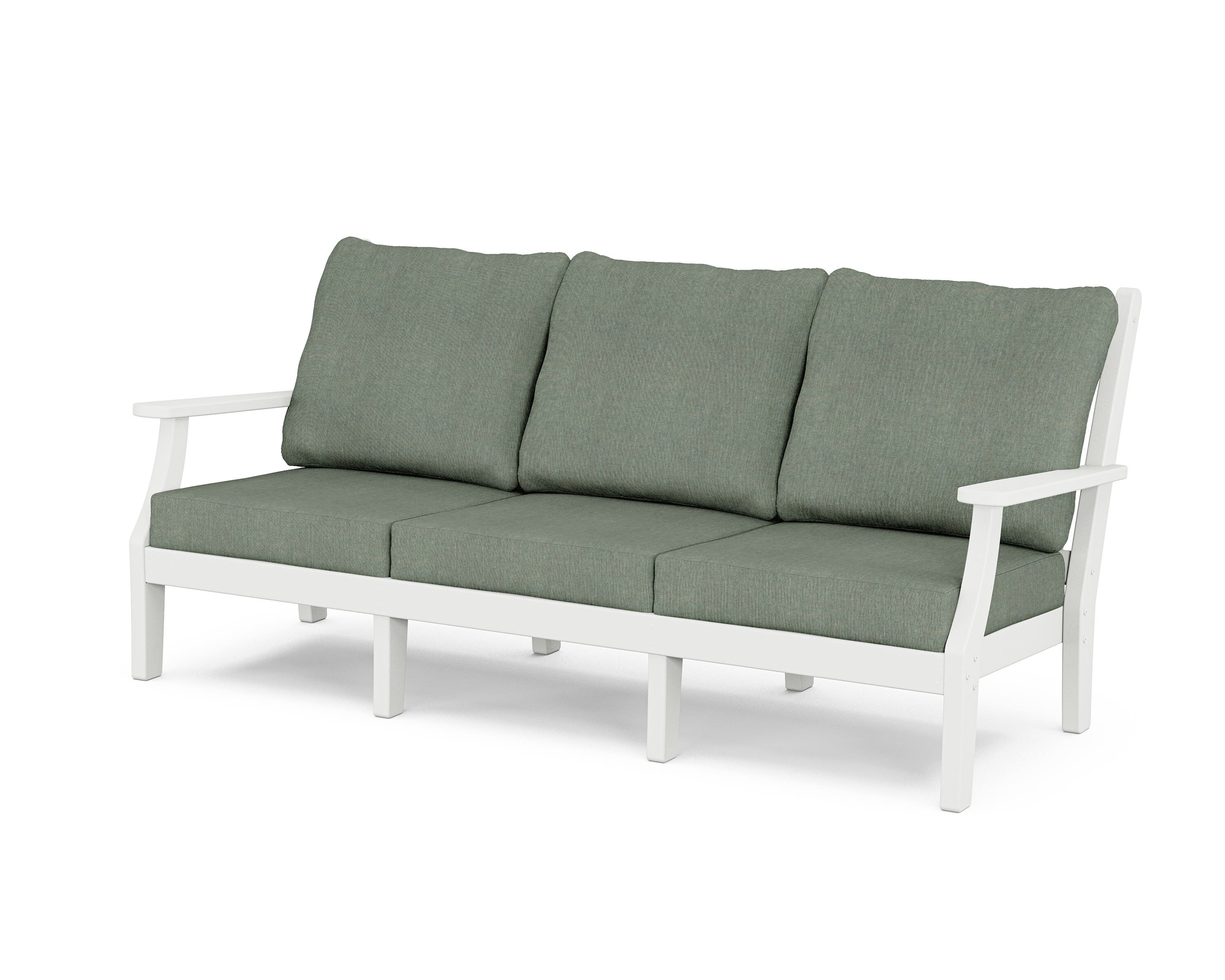 Country Living Wovendale Deep Seating Sofa in White / Cast Sage