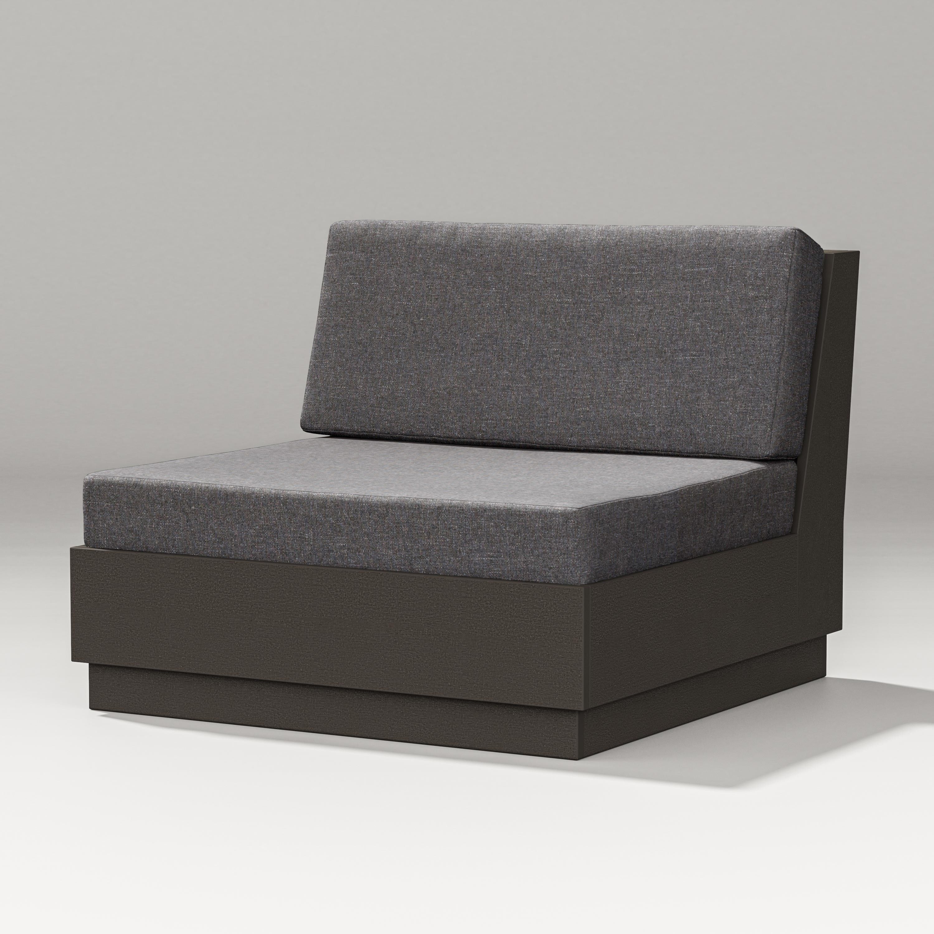 PW Designer Series Elevate Modular Armless Chair in Vintage Coffee / Ash Charcoal
