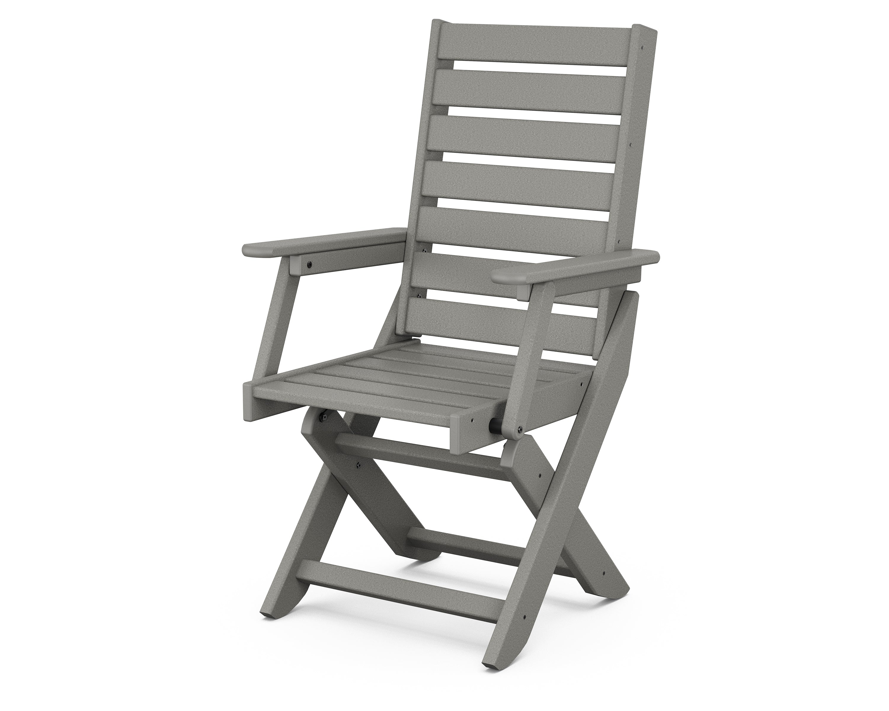 POLYWOOD® Captain Folding Dining Chair in Slate Grey