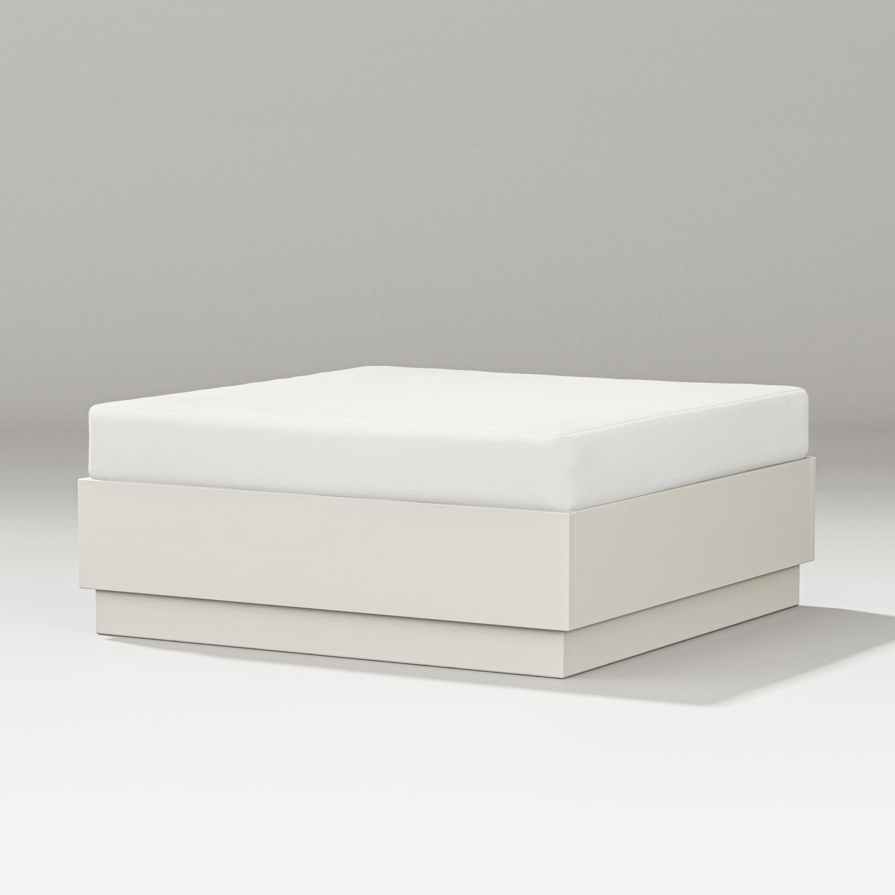 PW Designer Series Elevate Lounge Ottoman in Vintage White / Natural Linen
