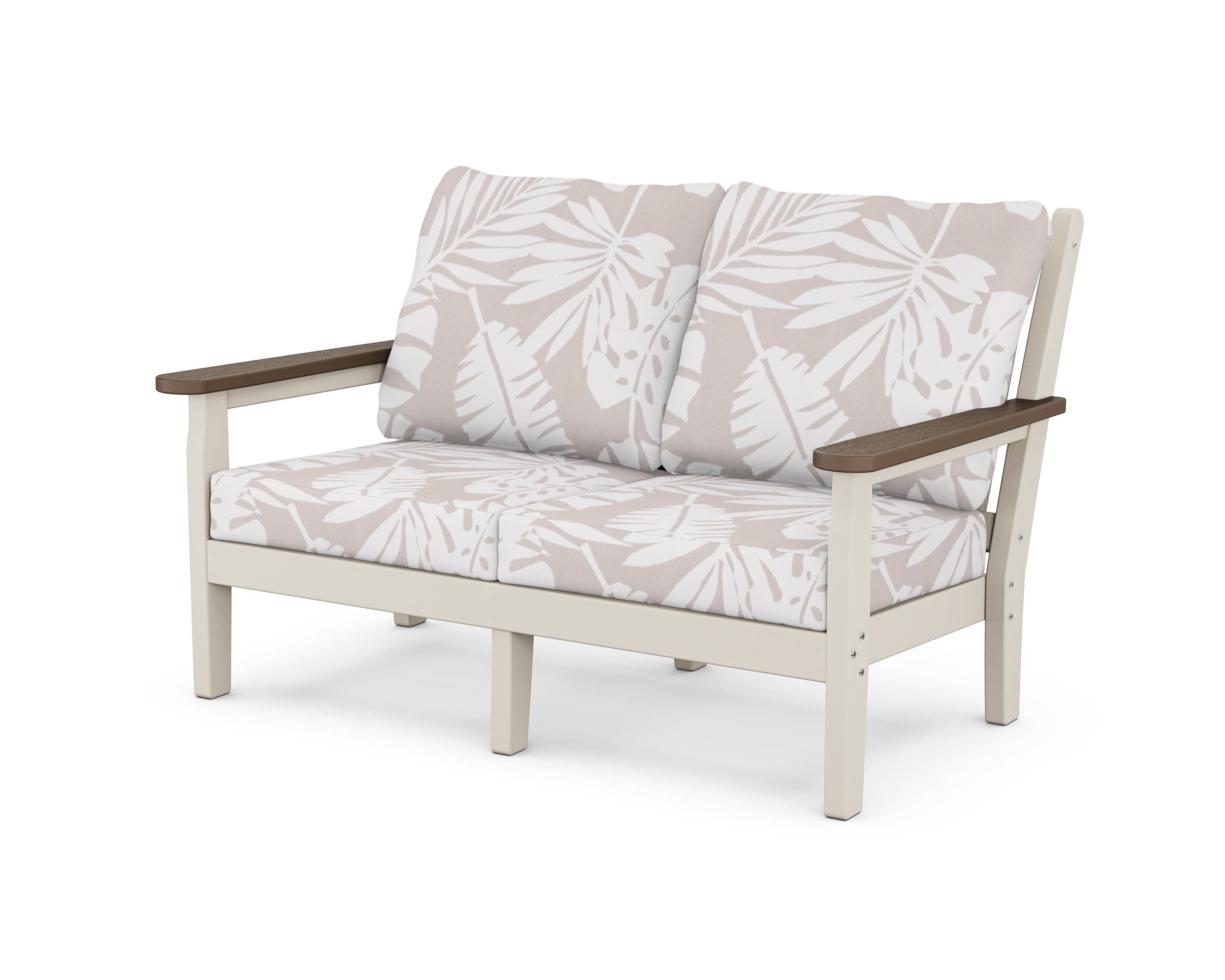 POLYWOOD® Chippendale Deep Seating Loveseat in Sand / Kona / Leaf Dune Burlap