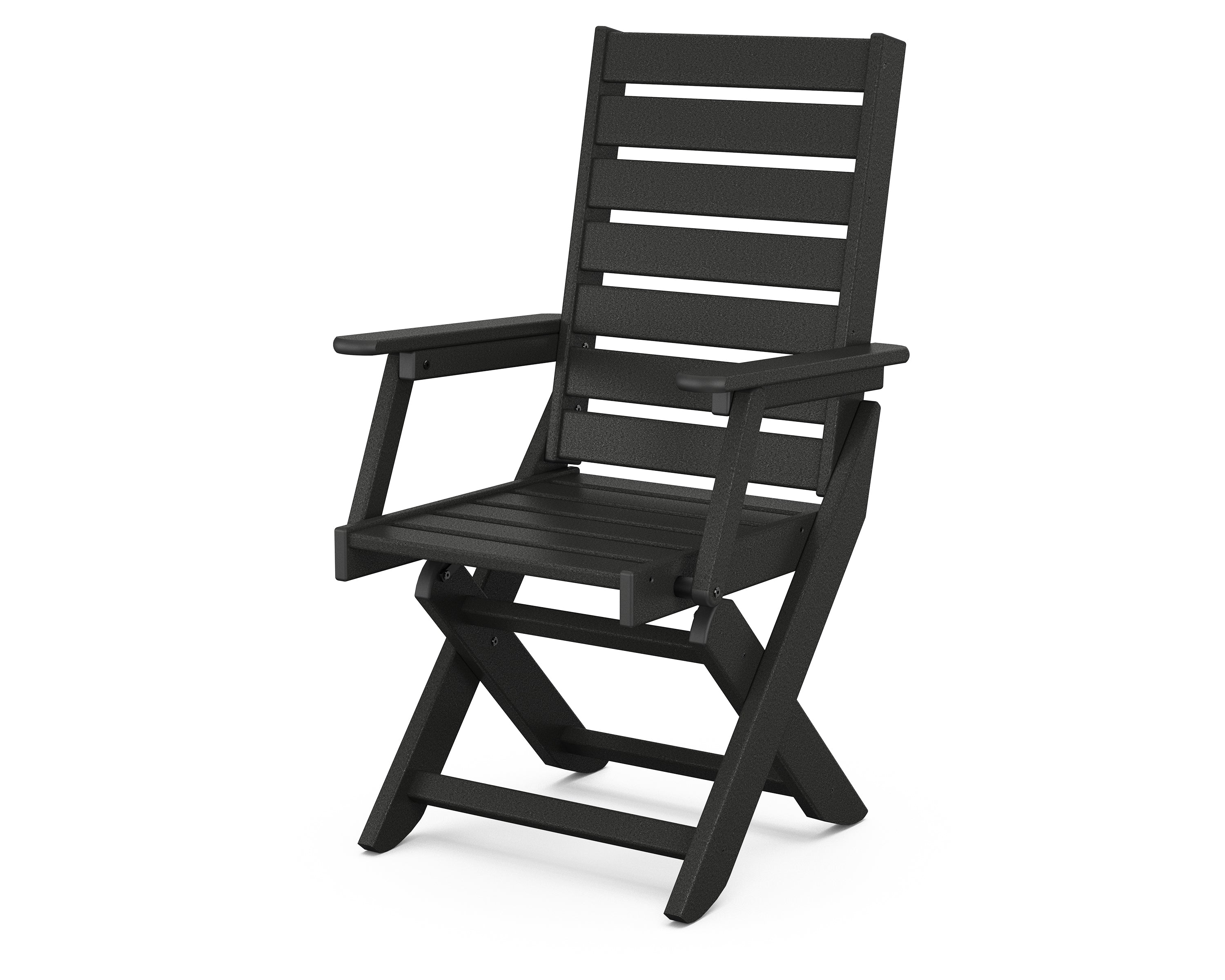 POLYWOOD® Captain Folding Dining Chair in Black