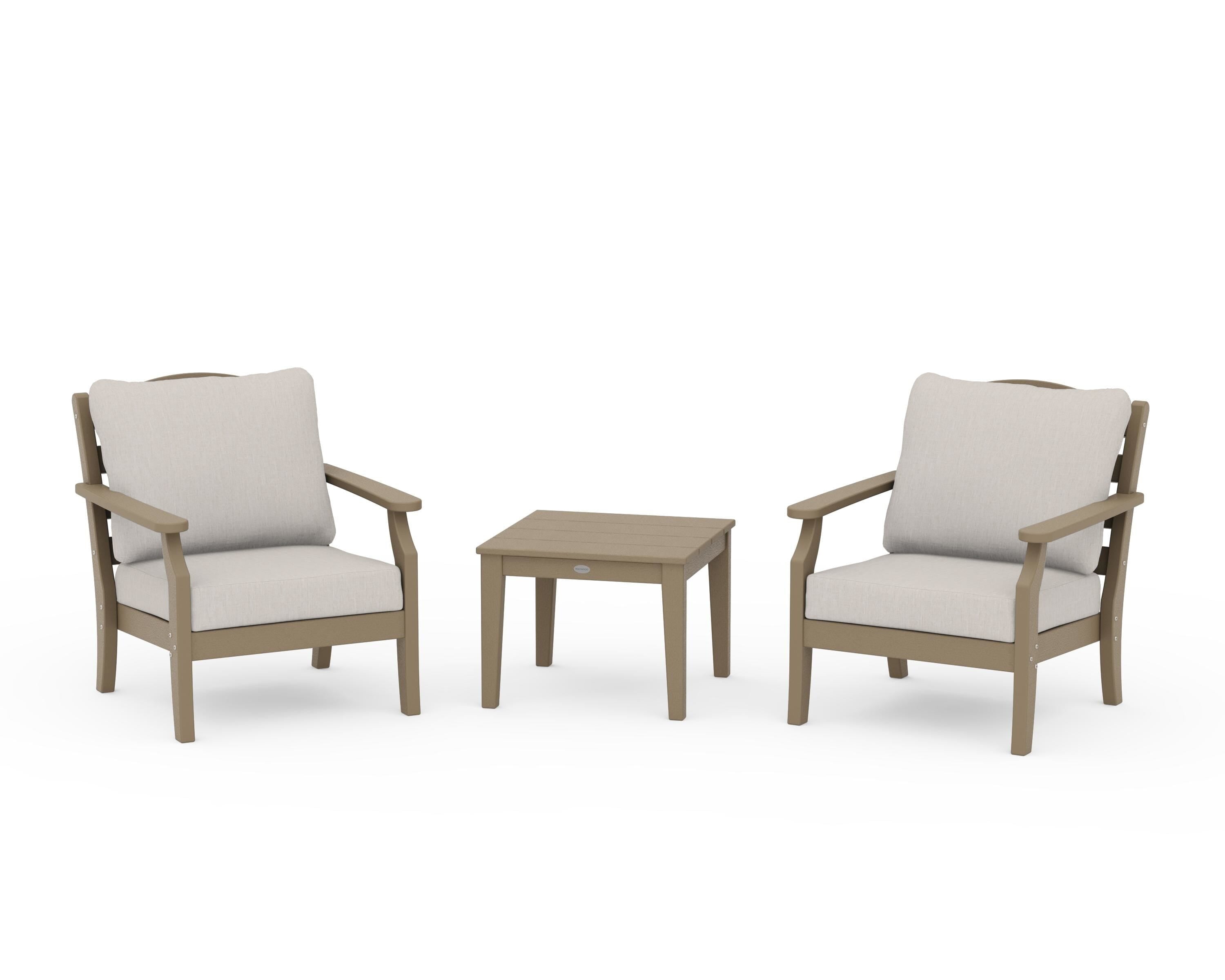 Draper James™ by POLYWOOD® Savannah 3-Piece Deep Seating Set in Vintage Sahara / Cast Ash