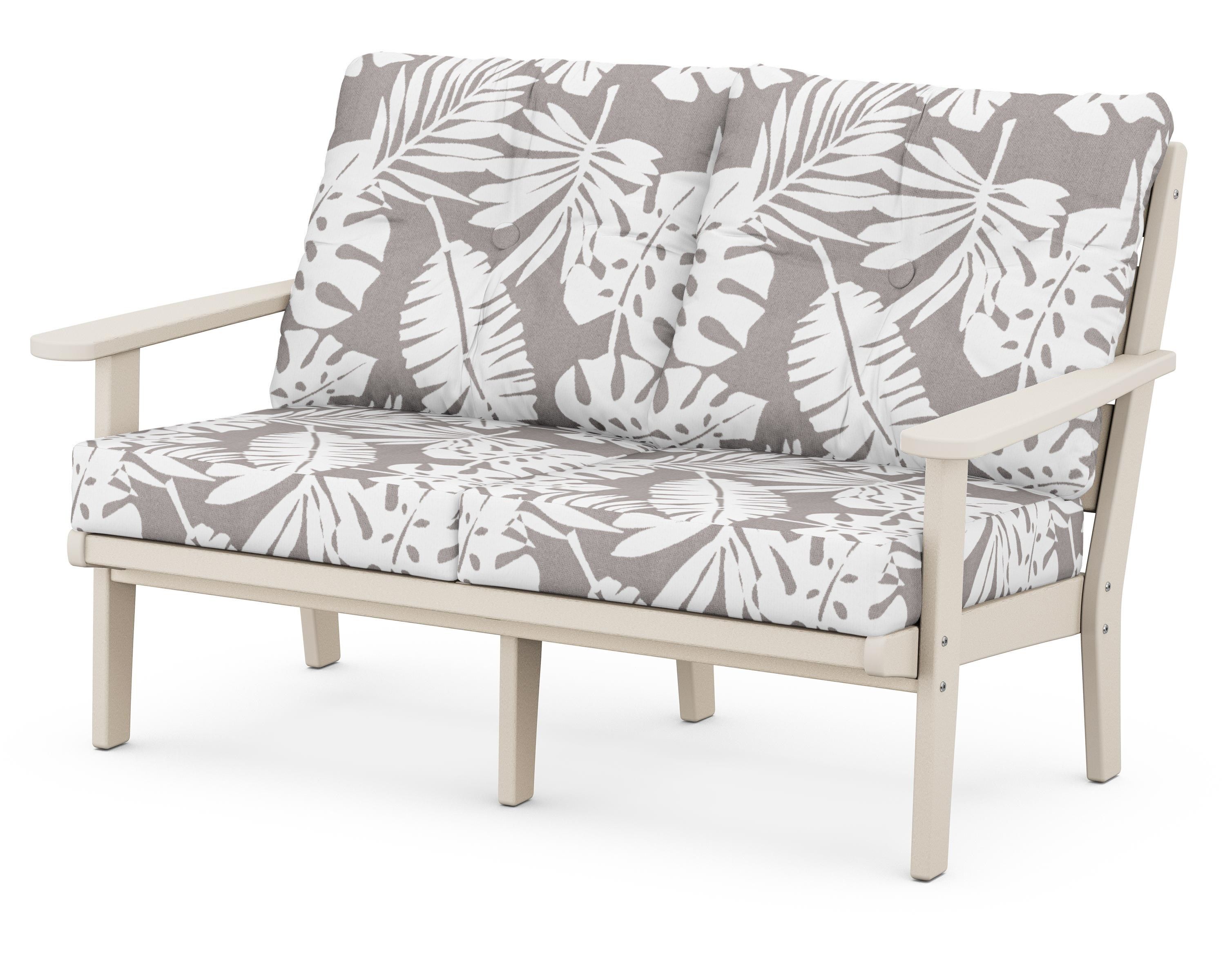 POLYWOOD® Lakeside Deep Seating Loveseat in Sand / Leaf Grey Mist