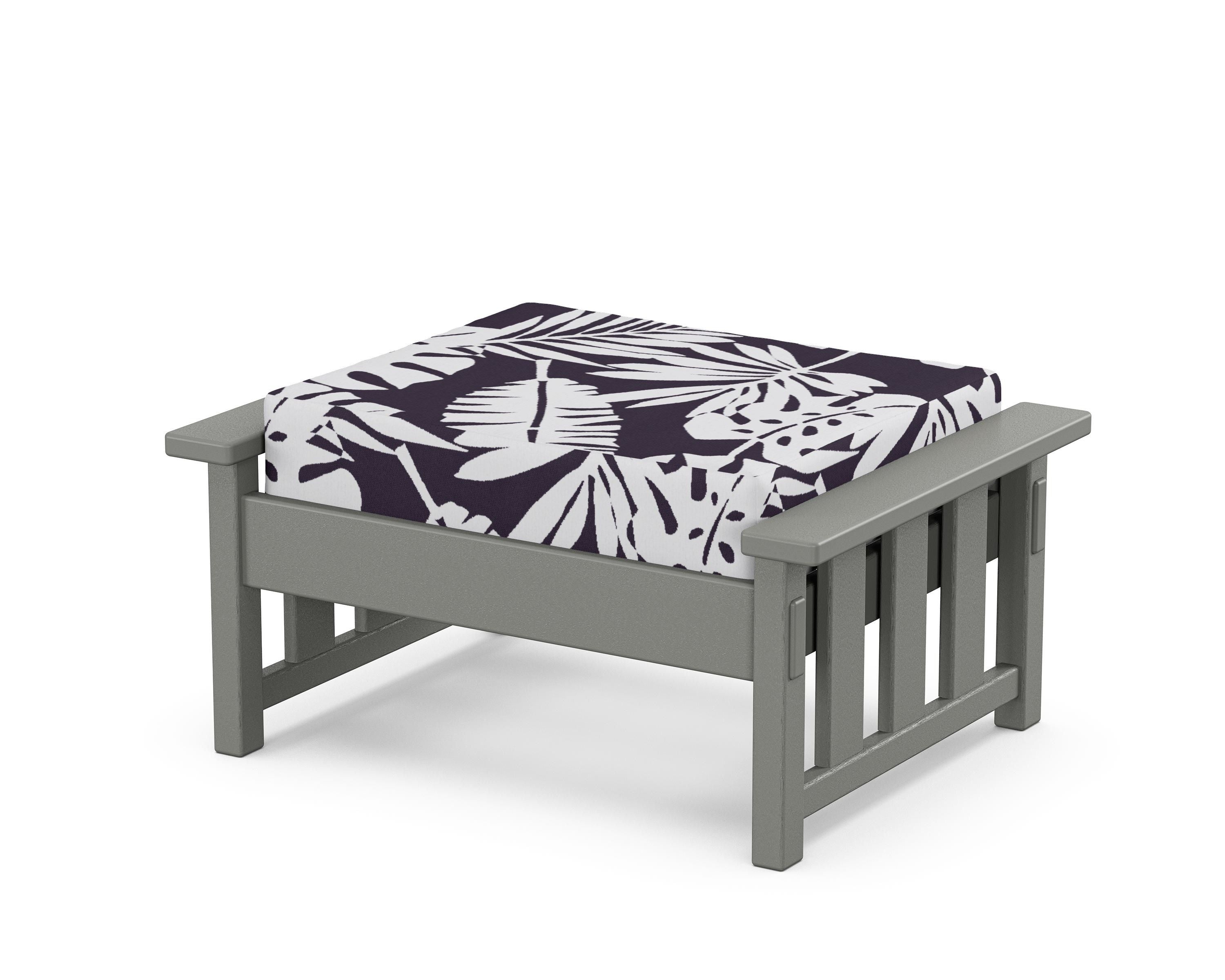 Martha Stewart by POLYWOOD® Acadia Deep Seating Ottoman in Slate Grey / Leaf Navy