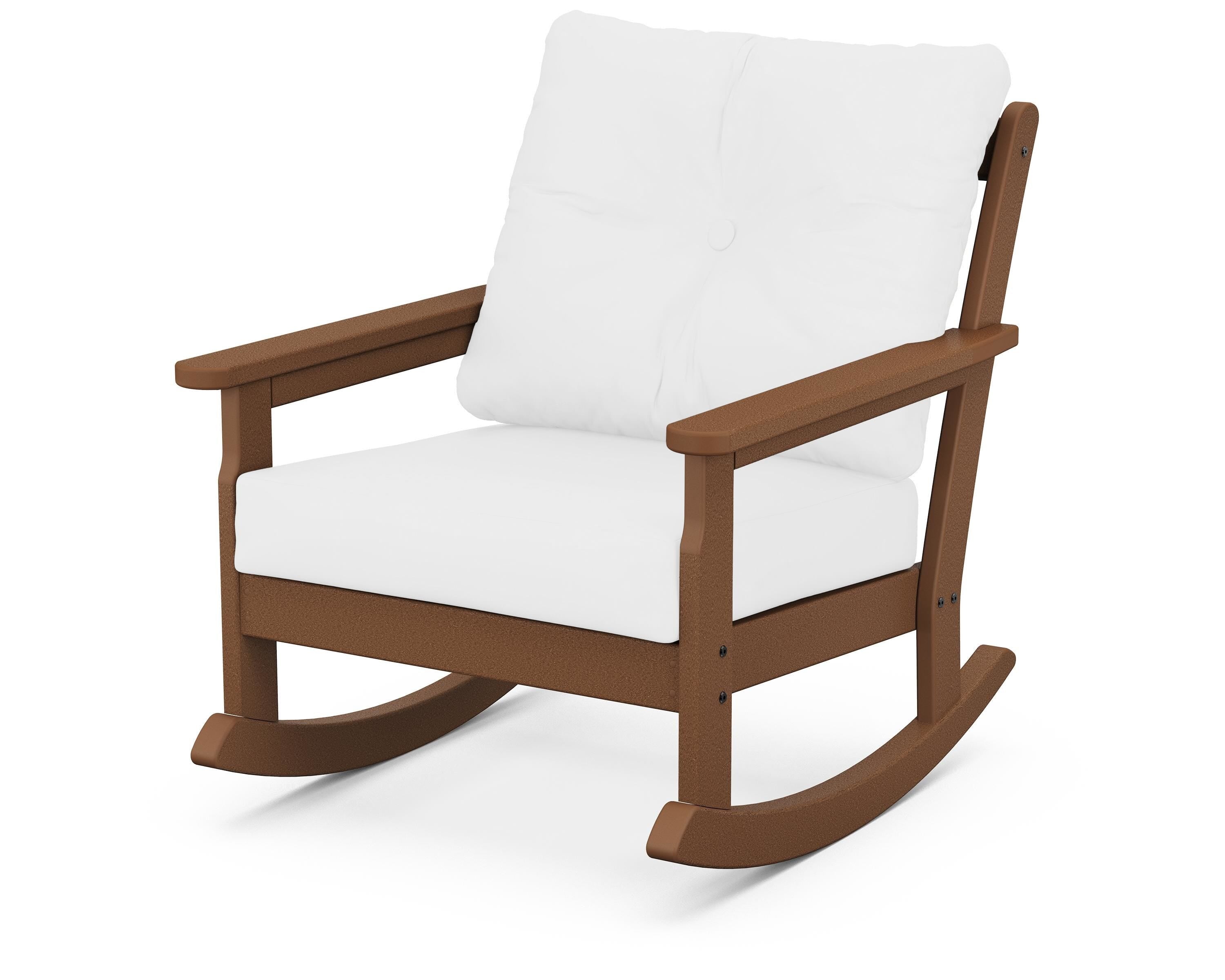 POLYWOOD® Vineyard Deep Seating Rocking Chair in Teak / Natural