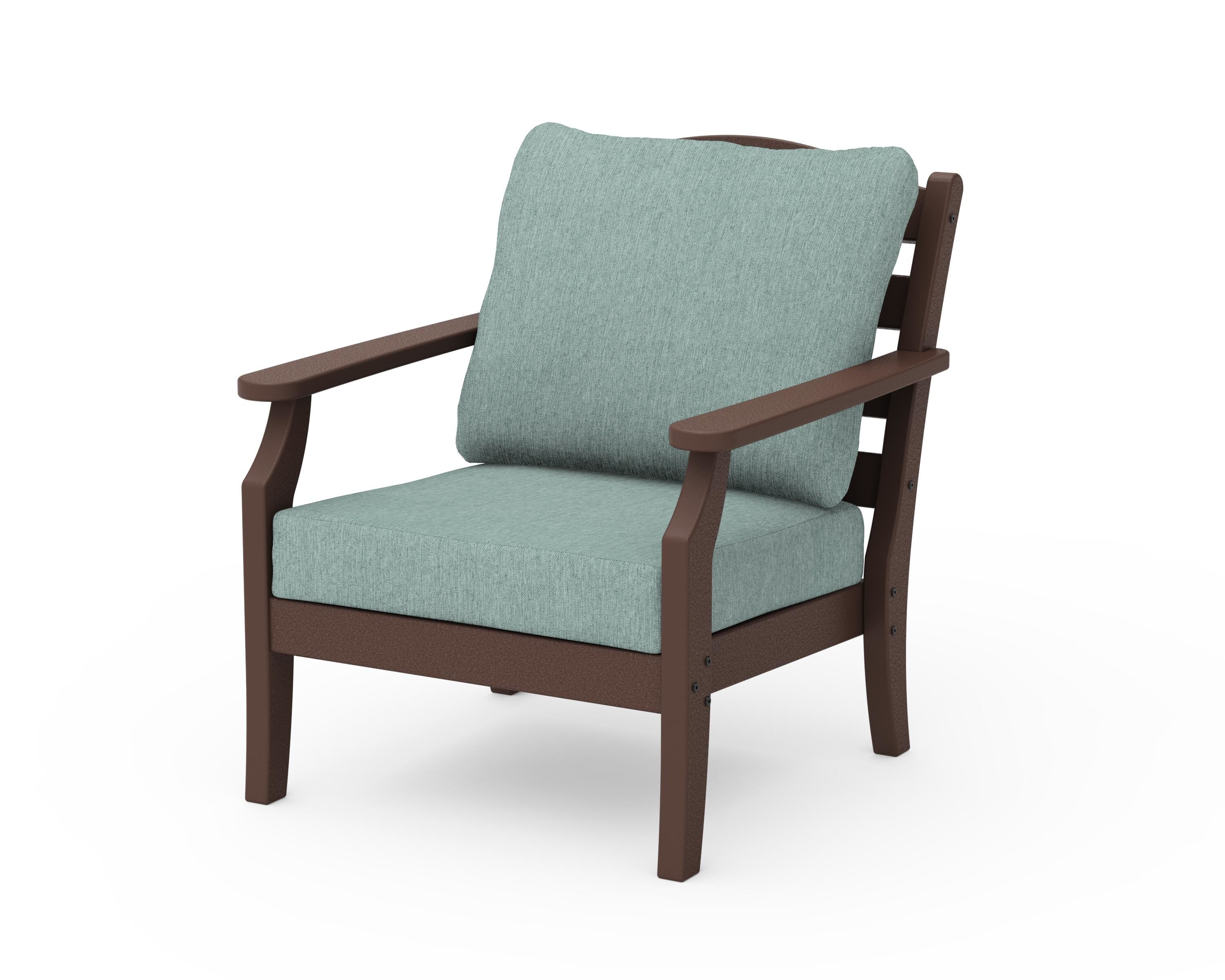 Draper James™ by POLYWOOD® Savannah Deep Seating Chair in Mahogany / Glacier Spa