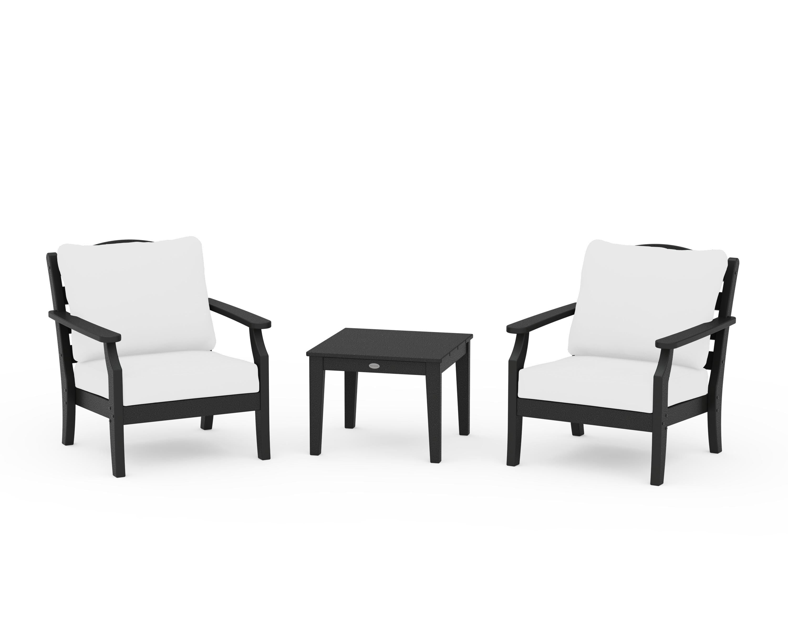 Draper James™ by POLYWOOD® Savannah 3-Piece Deep Seating Set in Black / Natural