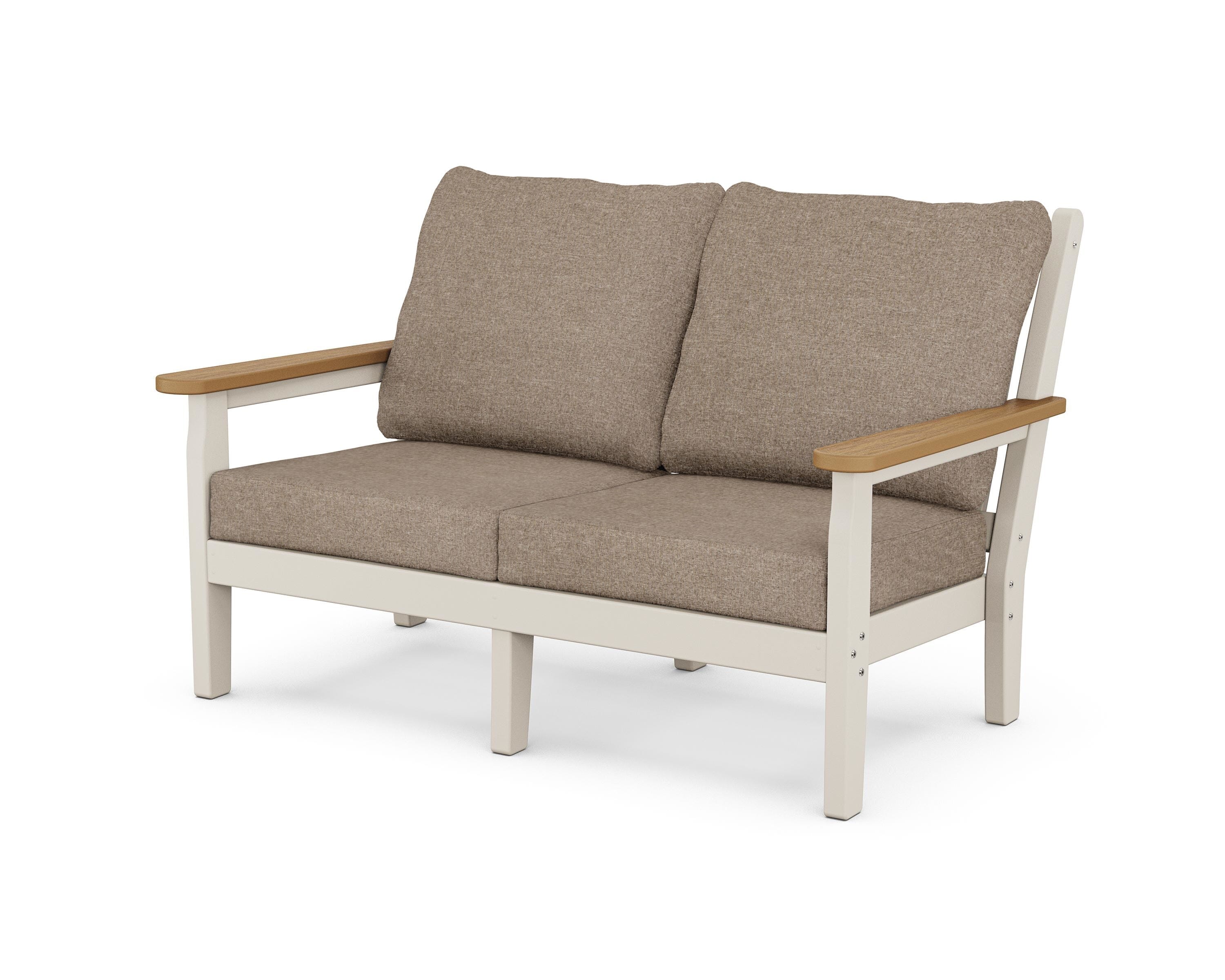 POLYWOOD® Chippendale Deep Seating Loveseat in Sand / Natural / Spiced Burlap